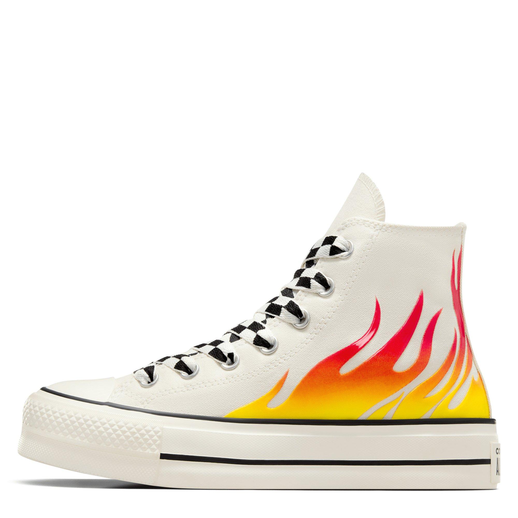 Converse Chuck Taylor All Star Lift Flames Platform Hi Top Shoes