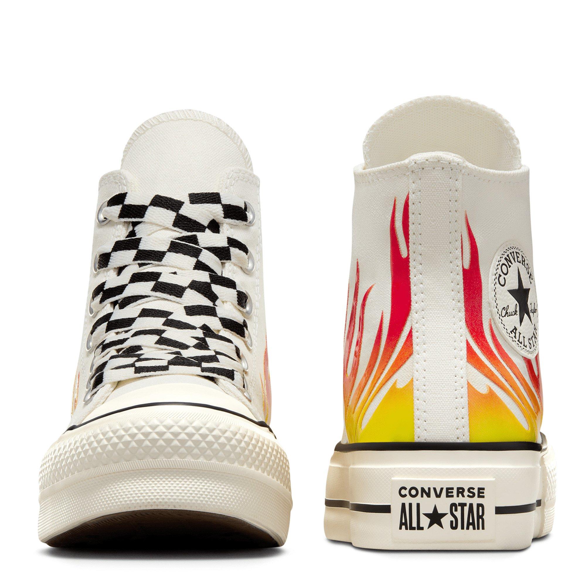 Converse Chuck Taylor All Star Lift Flames Platform Hi Top Shoes
