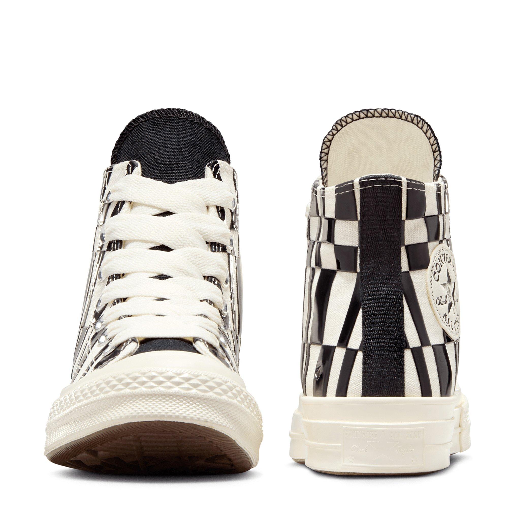 White/Black - Converse - Chuck 70 Checkered Hi Top Shoes - 3