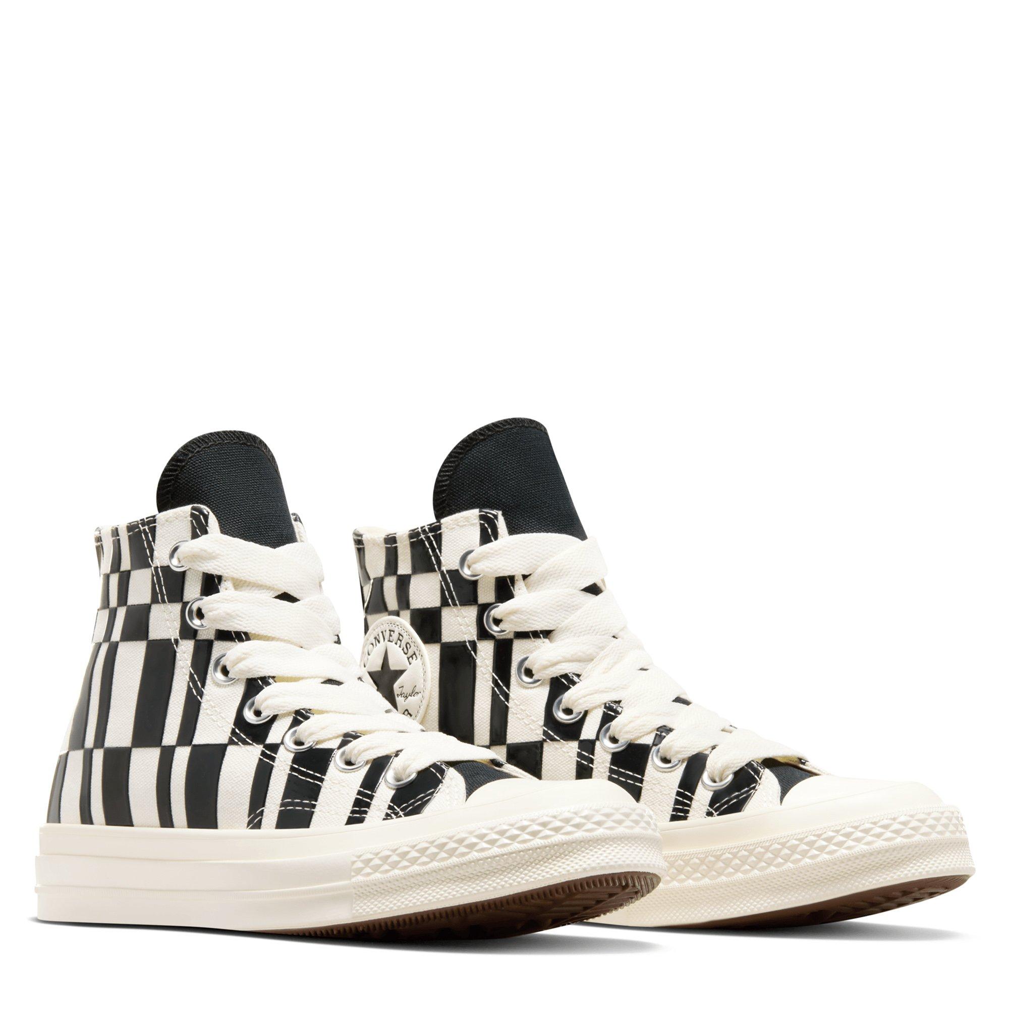 White/Black - Converse - Chuck 70 Checkered Hi Top Shoes - 7