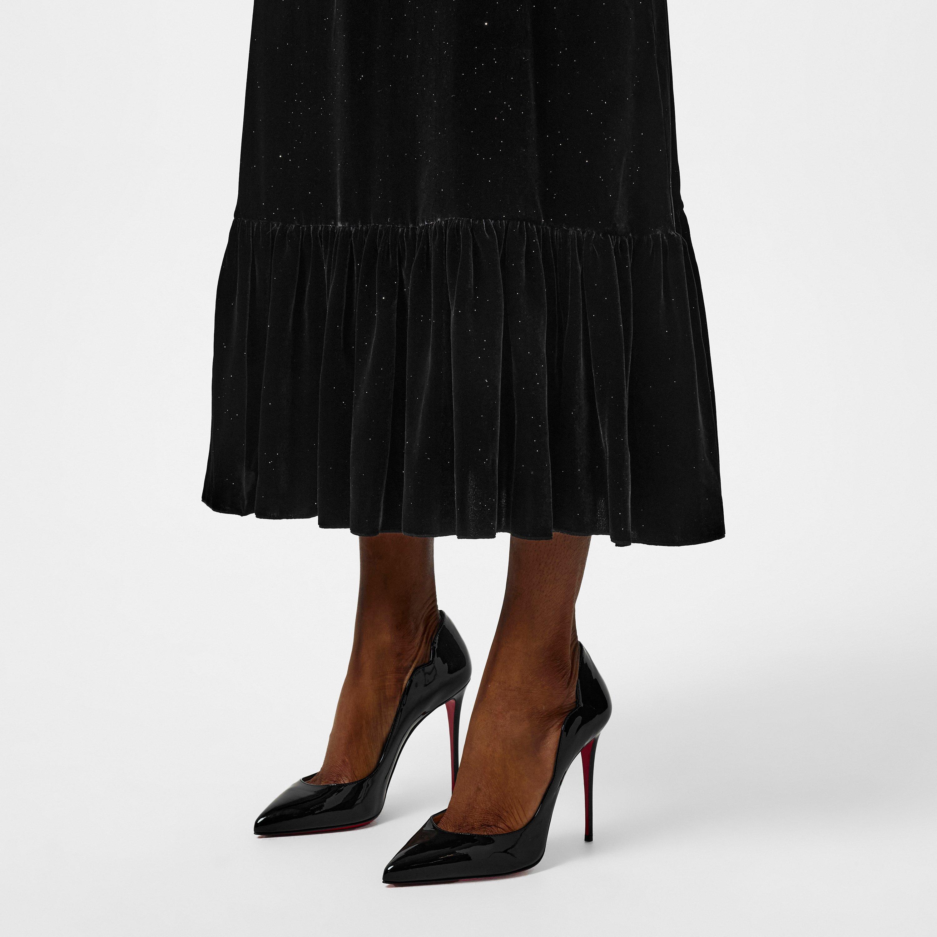 Black - Christian Louboutin - Women's Hot Chick Leather Pumps, 100mm - 3