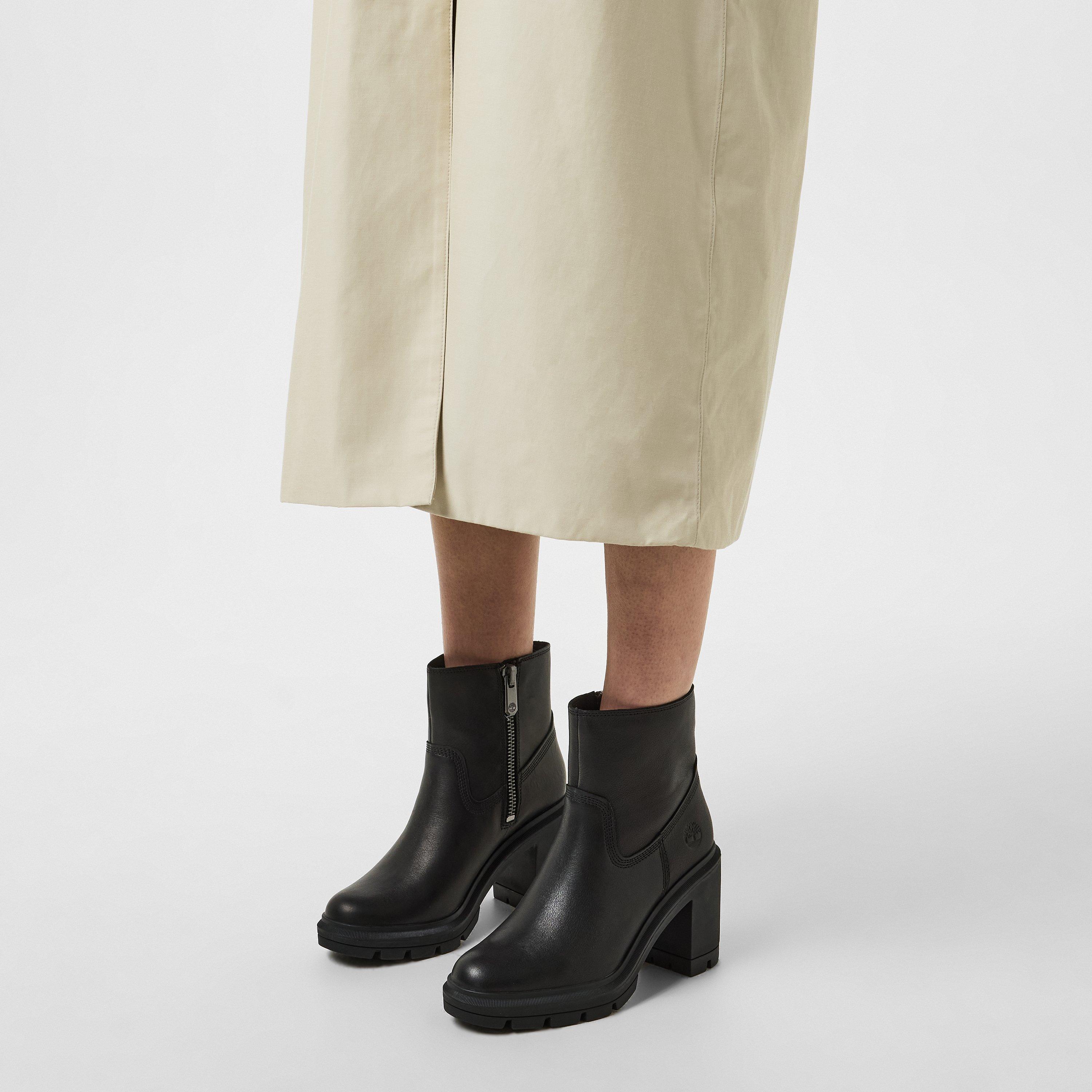 Black - Timberland - Women's Allington Heights Mid Zipped Ankle Heeled Boots - 2