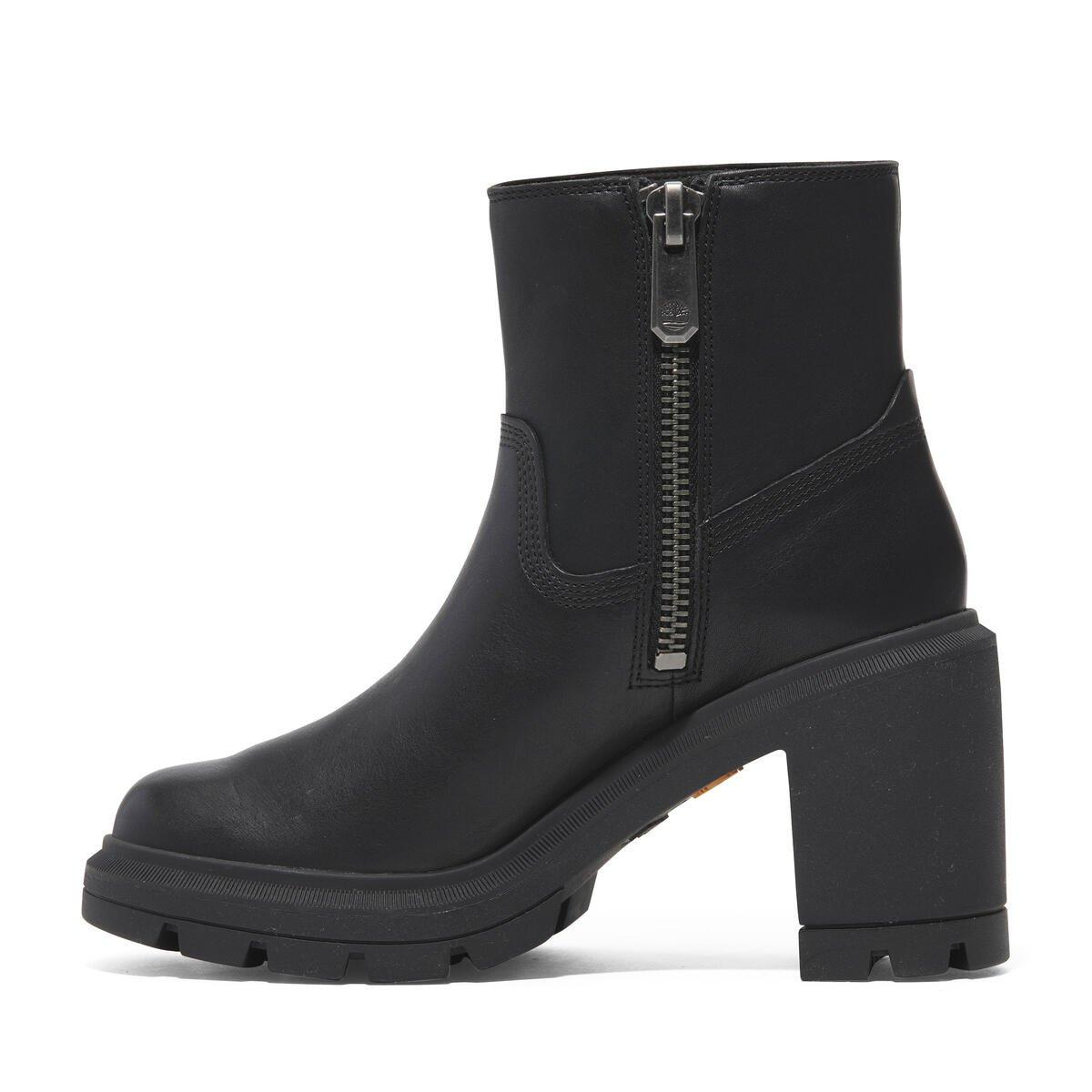 Black - Timberland - Women's Allington Heights Mid Zipped Ankle Heeled Boots - 6