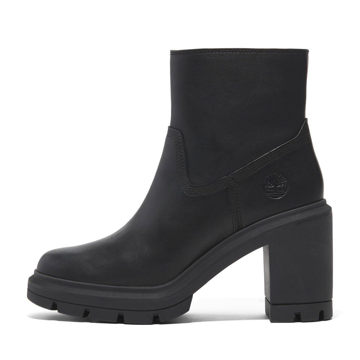 Black - Timberland - Women's Allington Heights Mid Zipped Ankle Heeled Boots - 8