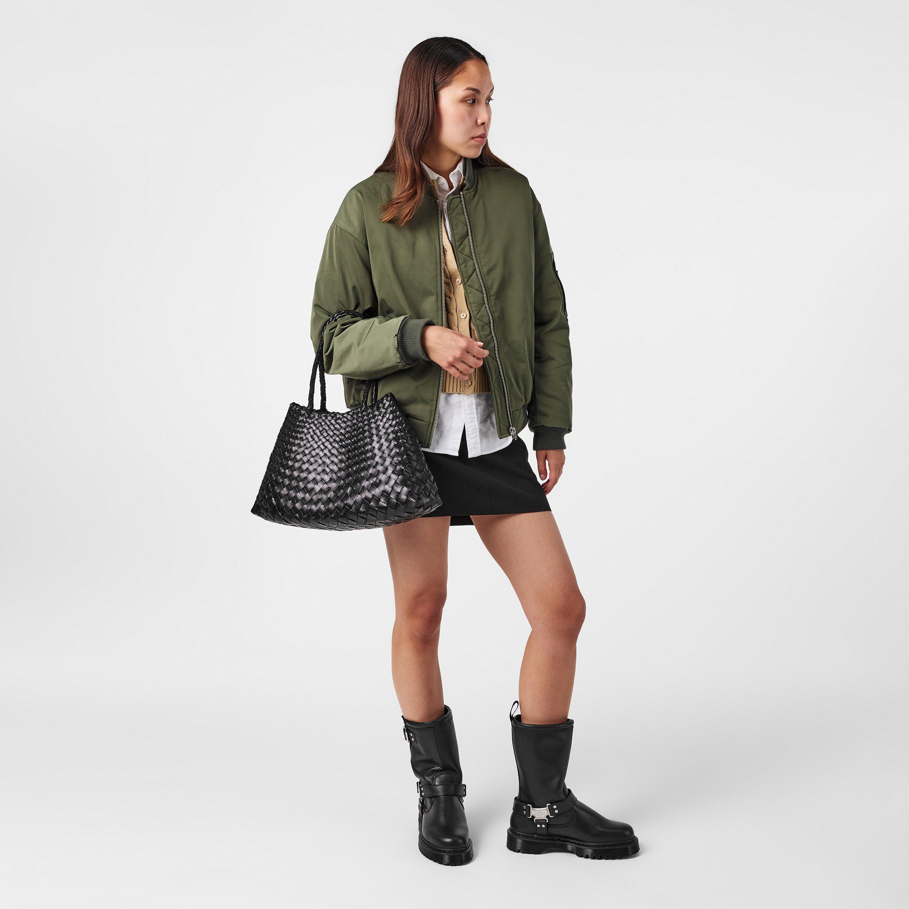 Black Wanama - Dr Martens - Anistone Tall Leather Biker Boots - 6