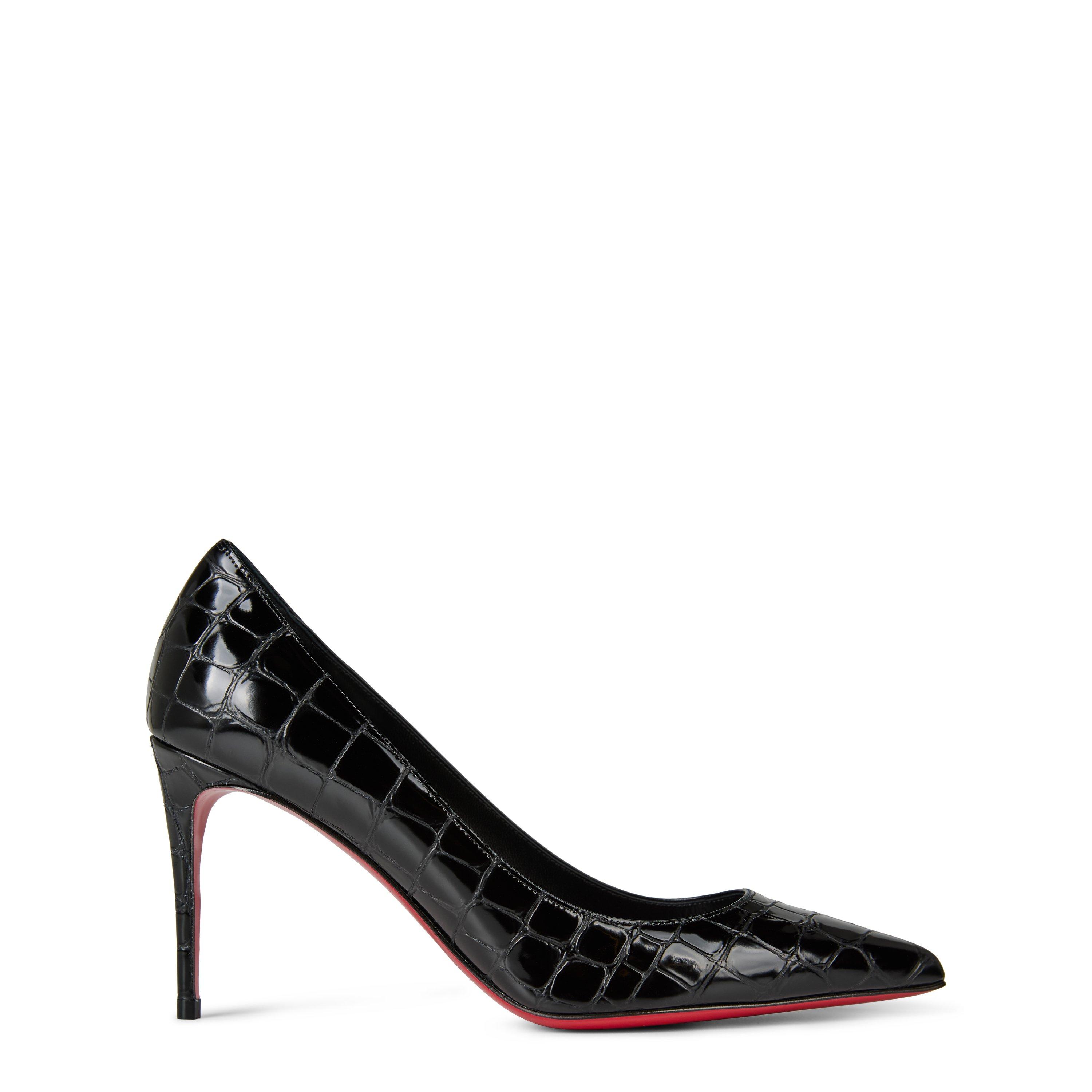 Black - Christian Louboutin - Kate 85mm Croc Pumps - 1