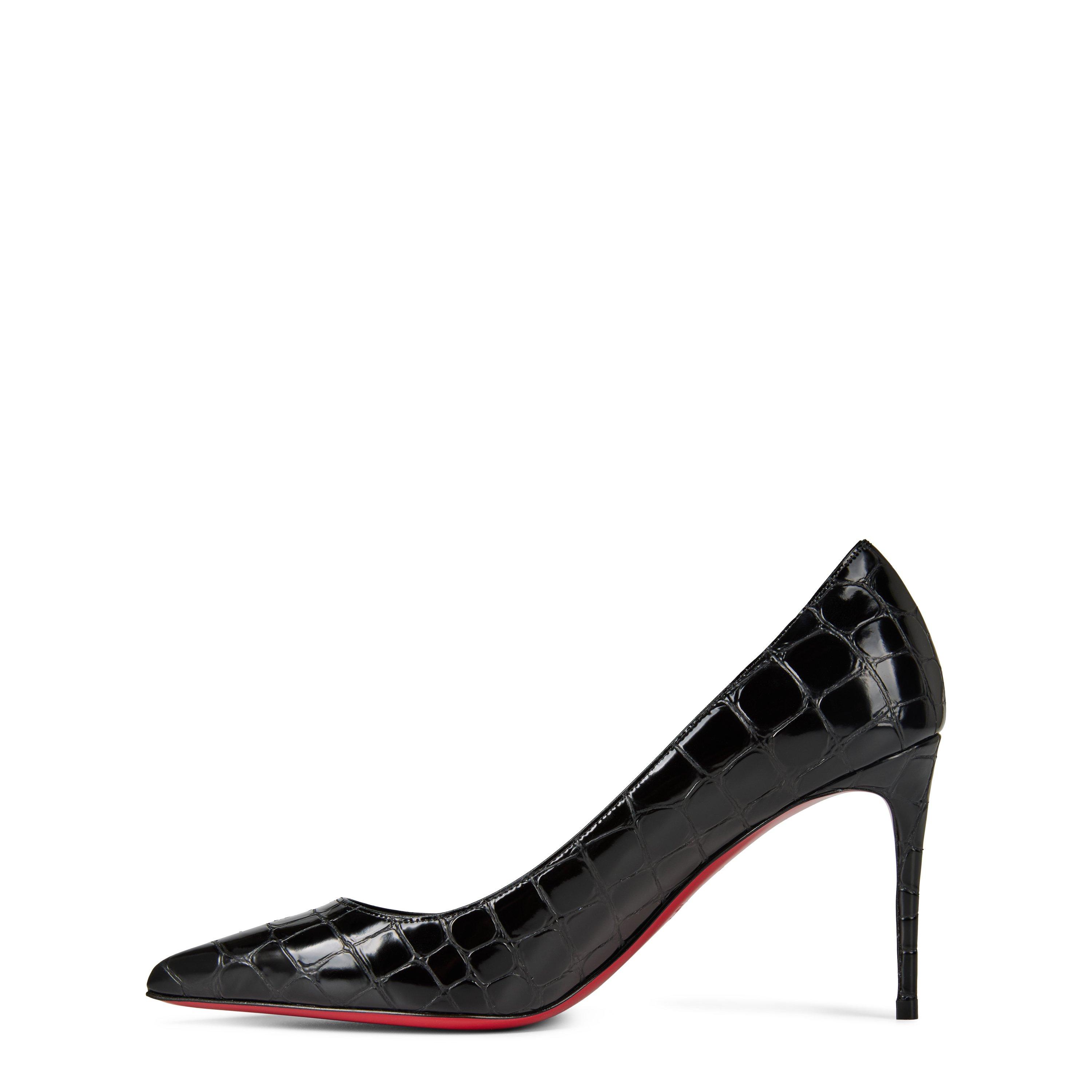 Black - Christian Louboutin - Kate 85mm Croc Pumps - 2