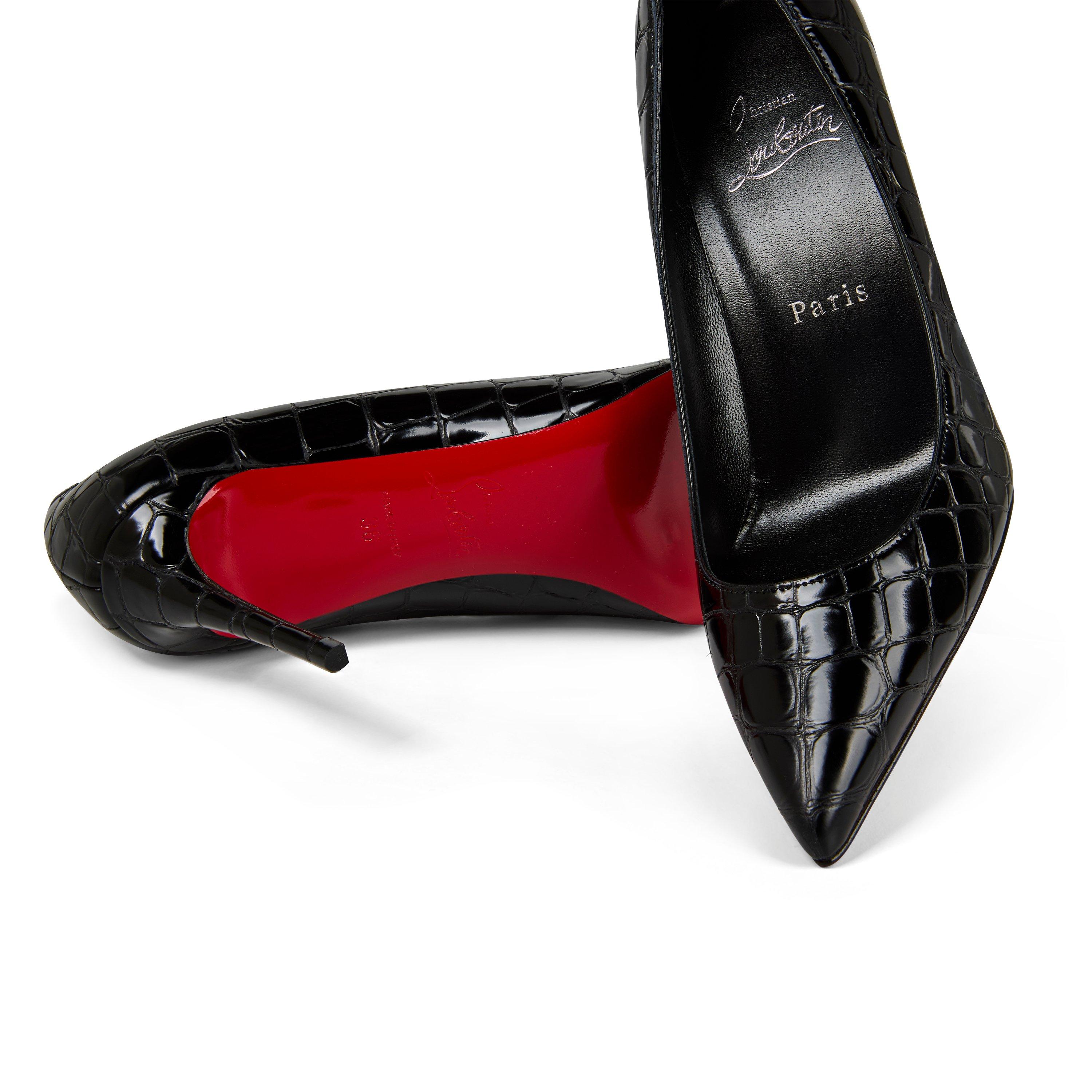 Black - Christian Louboutin - Kate 85mm Croc Pumps - 4