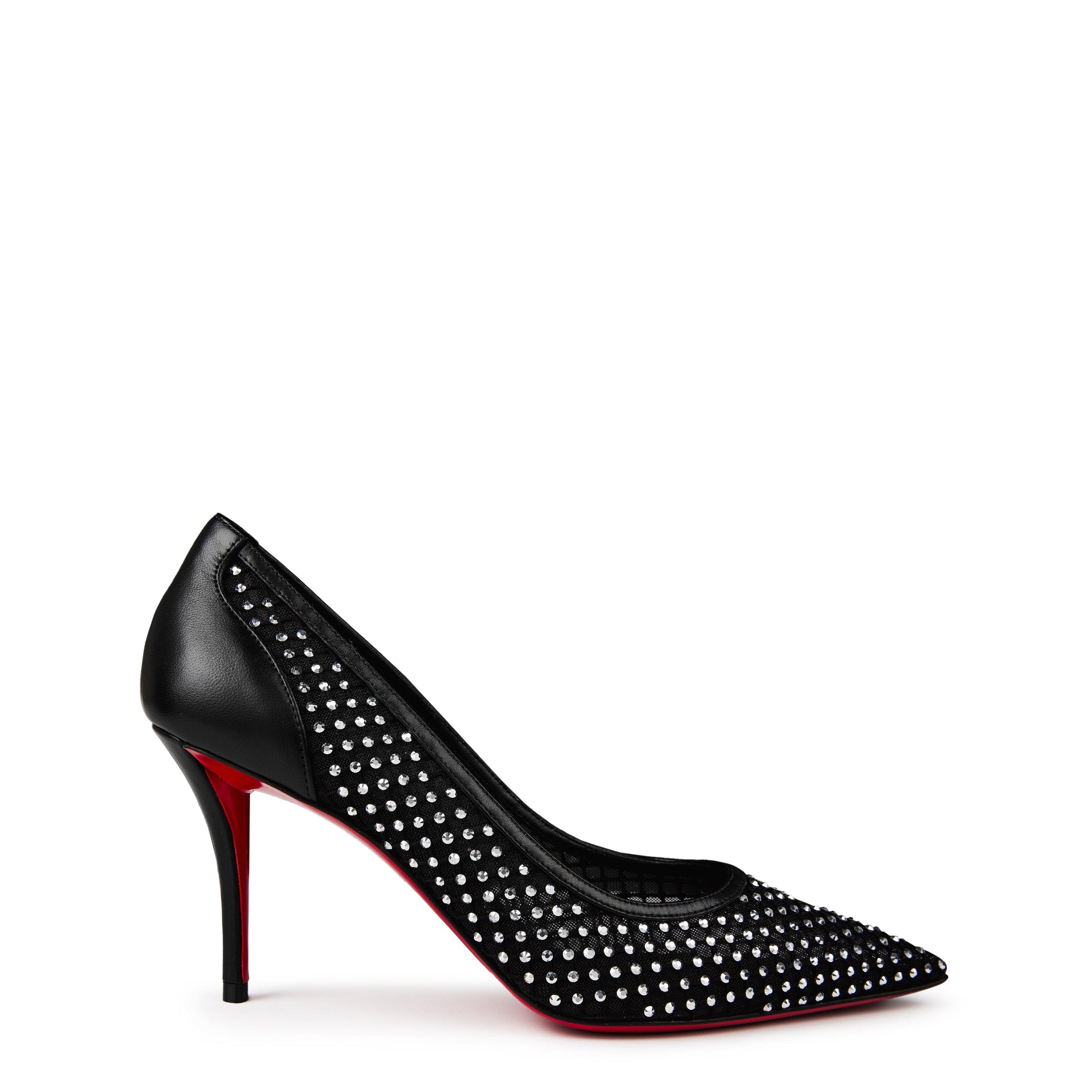 Black Crystal - Christian Louboutin - Apostropha Mesh Strass 80mm Pumps - 1