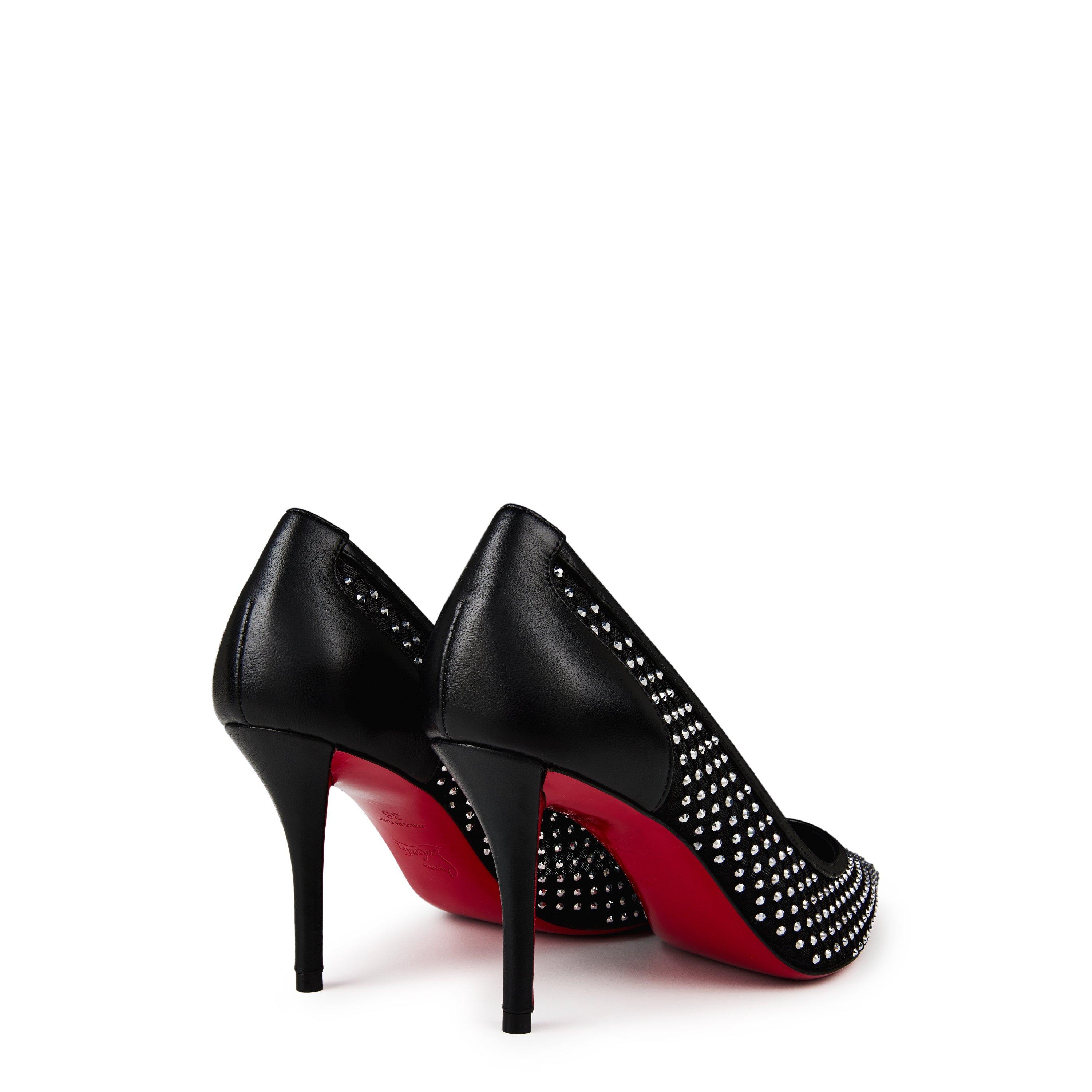 Black Crystal - Christian Louboutin - Apostropha Mesh Strass 80mm Pumps - 5