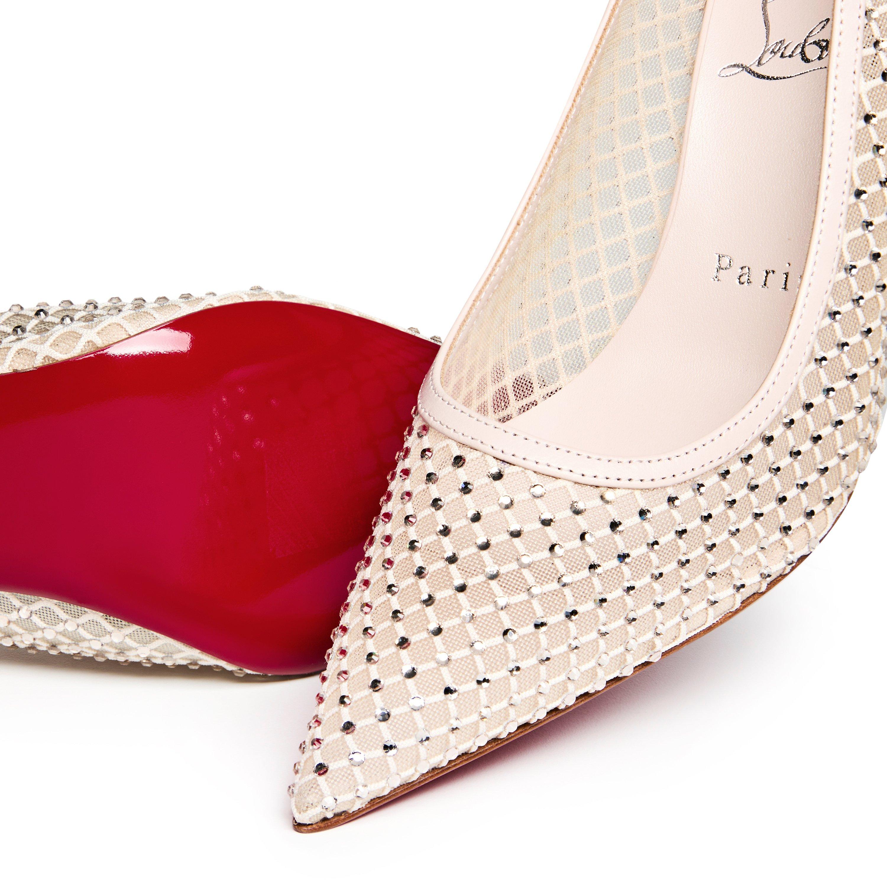 Leche - Christian Louboutin - Apostropha Mesh Strass 80mm Pumps - 4