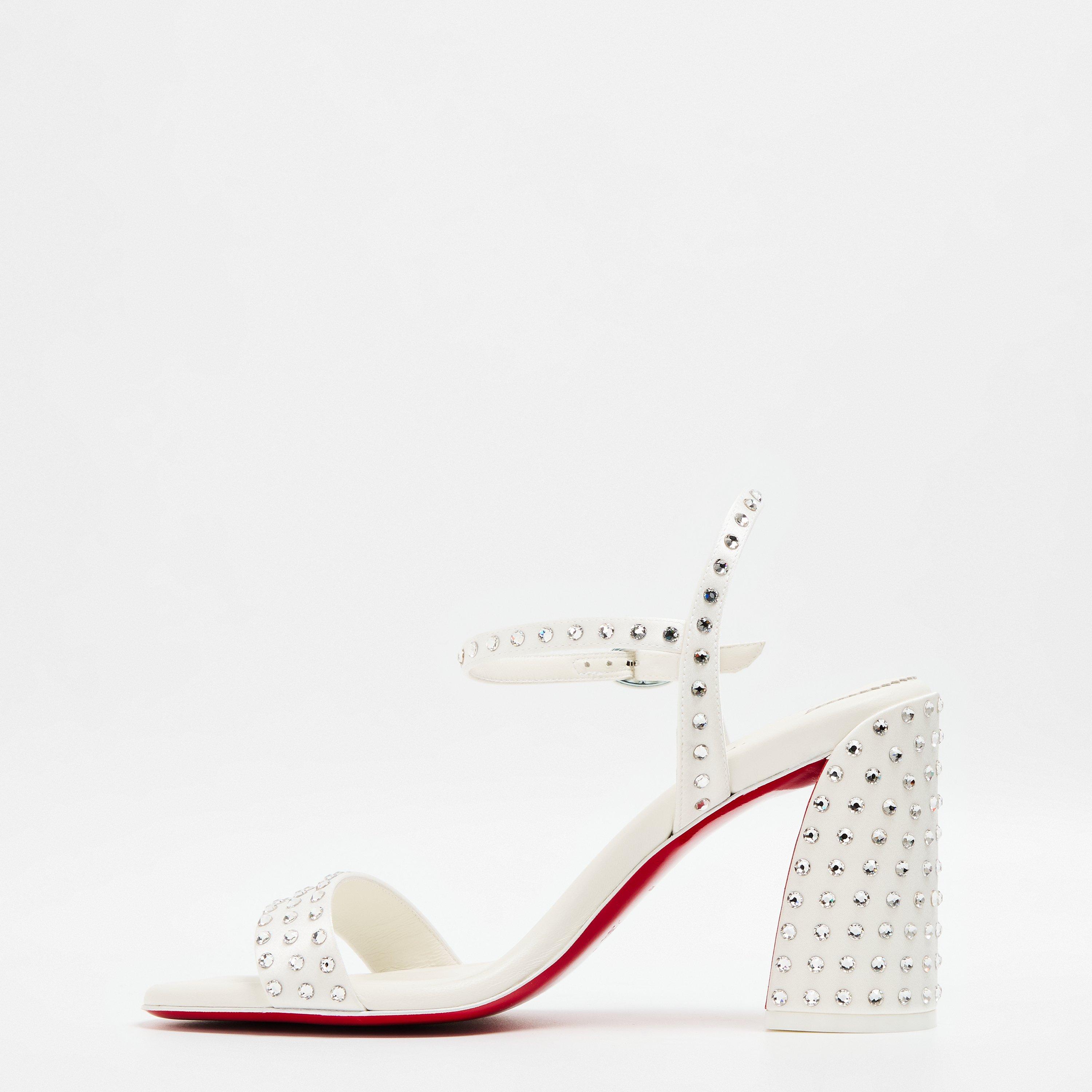 Ivory Snow - Christian Louboutin - Women's Leather Miss Jane Sandals, 85mm - 2
