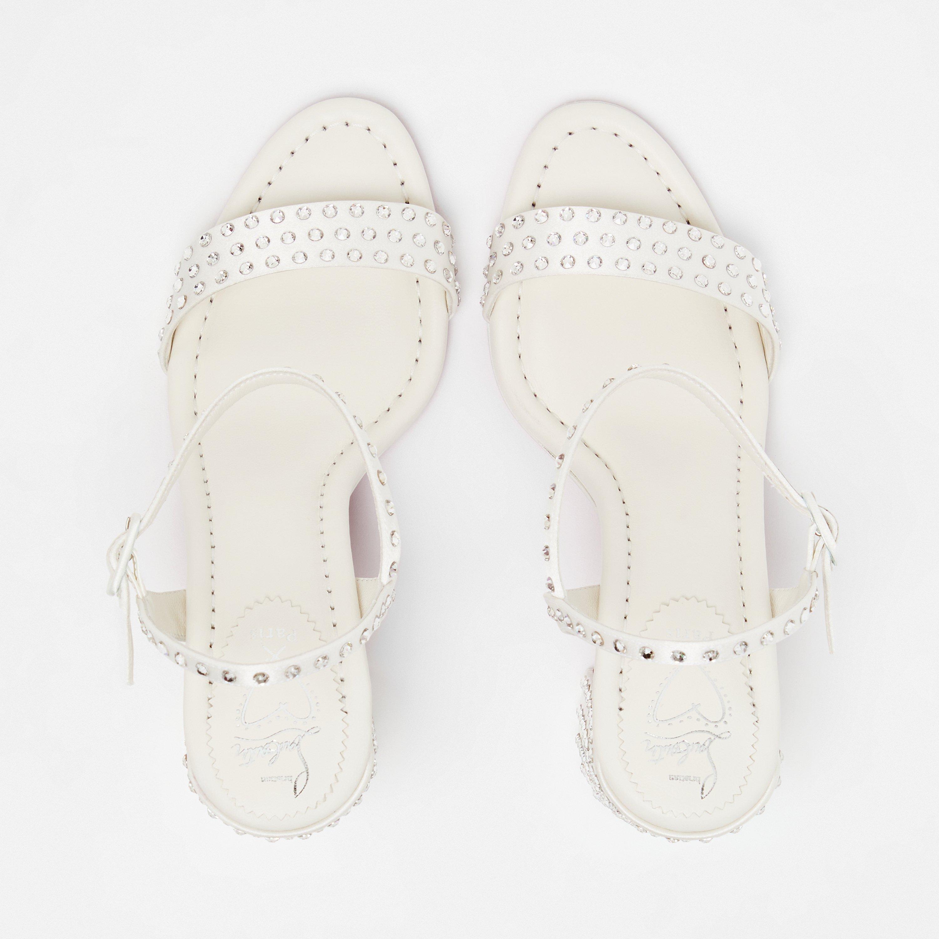 Ivory Snow - Christian Louboutin - Women's Leather Miss Jane Sandals, 85mm - 5