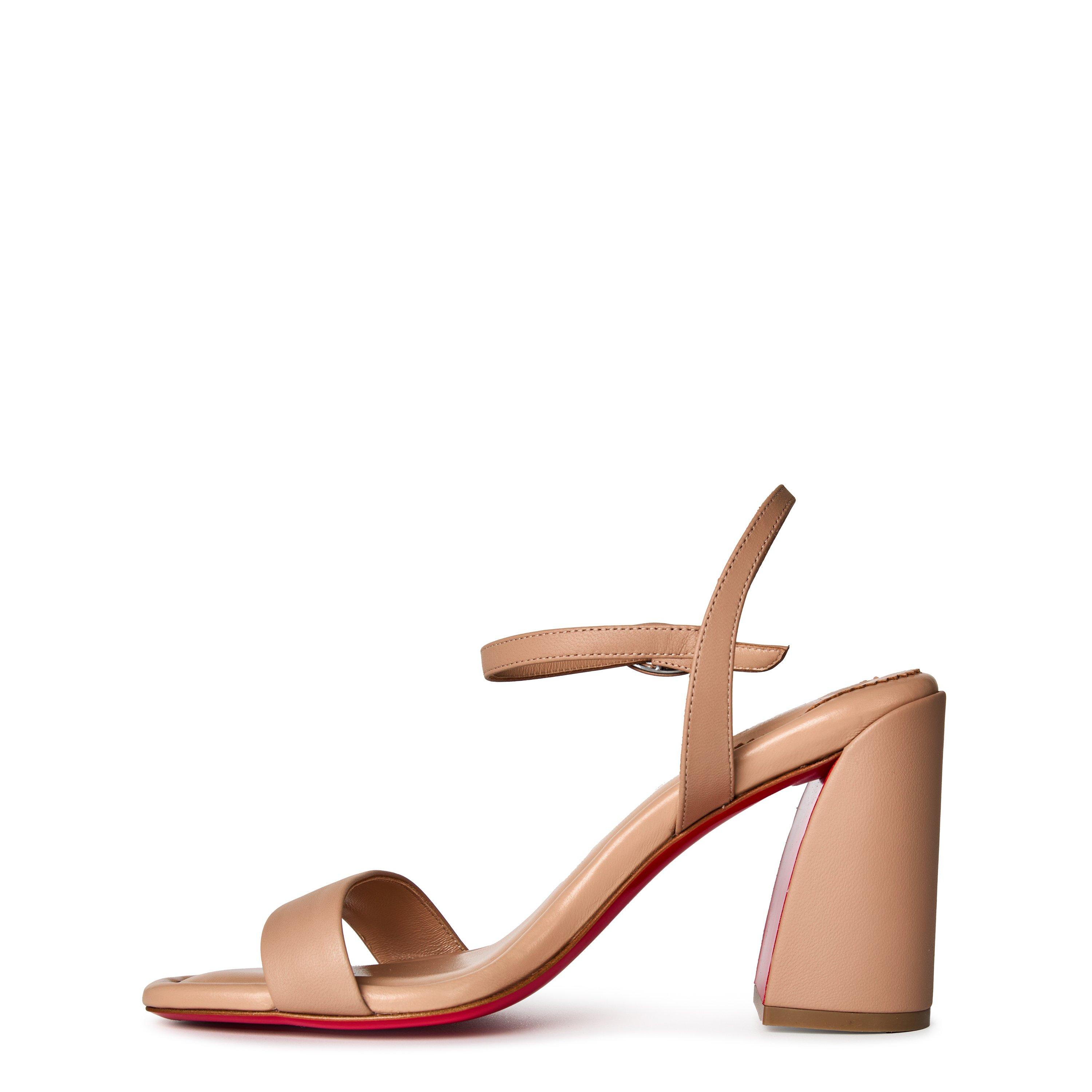 Blush - Christian Louboutin - Women's Leather Miss Jane Sandals, 85mm - 2