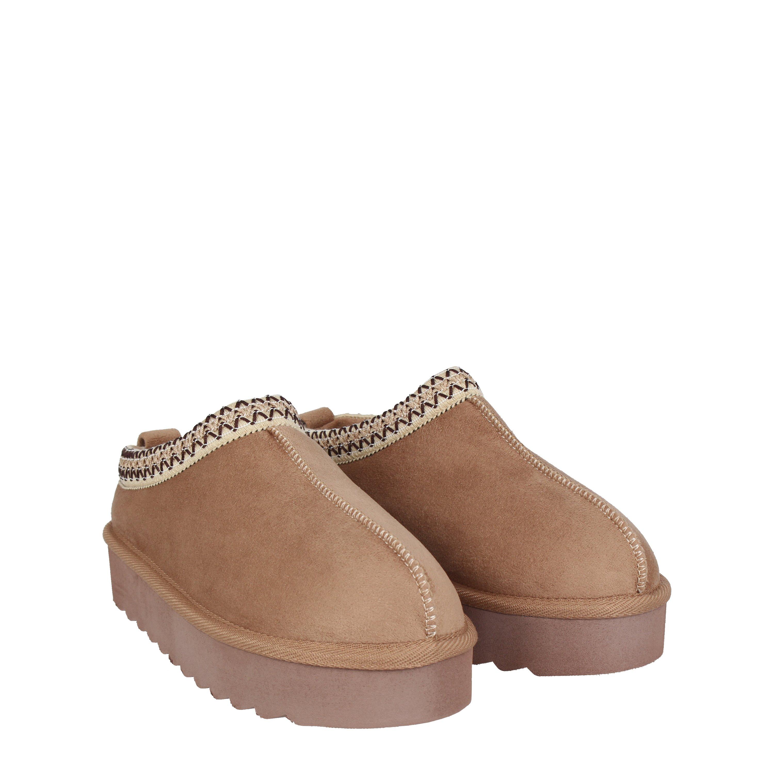 Zand - Be You - Women's Faux Fur Trim Mule Synthetic Slip On Flat Ankle Boots - 3