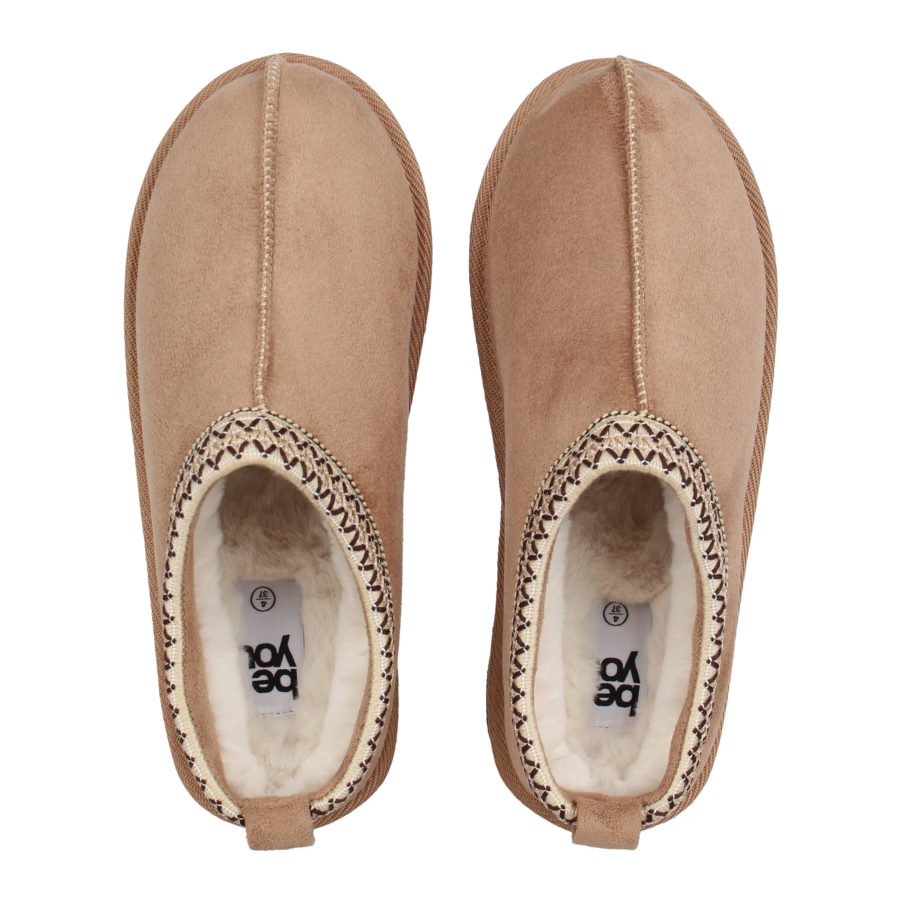 Zand - Be You - Women's Faux Fur Trim Mule Synthetic Slip On Flat Ankle Boots - 5