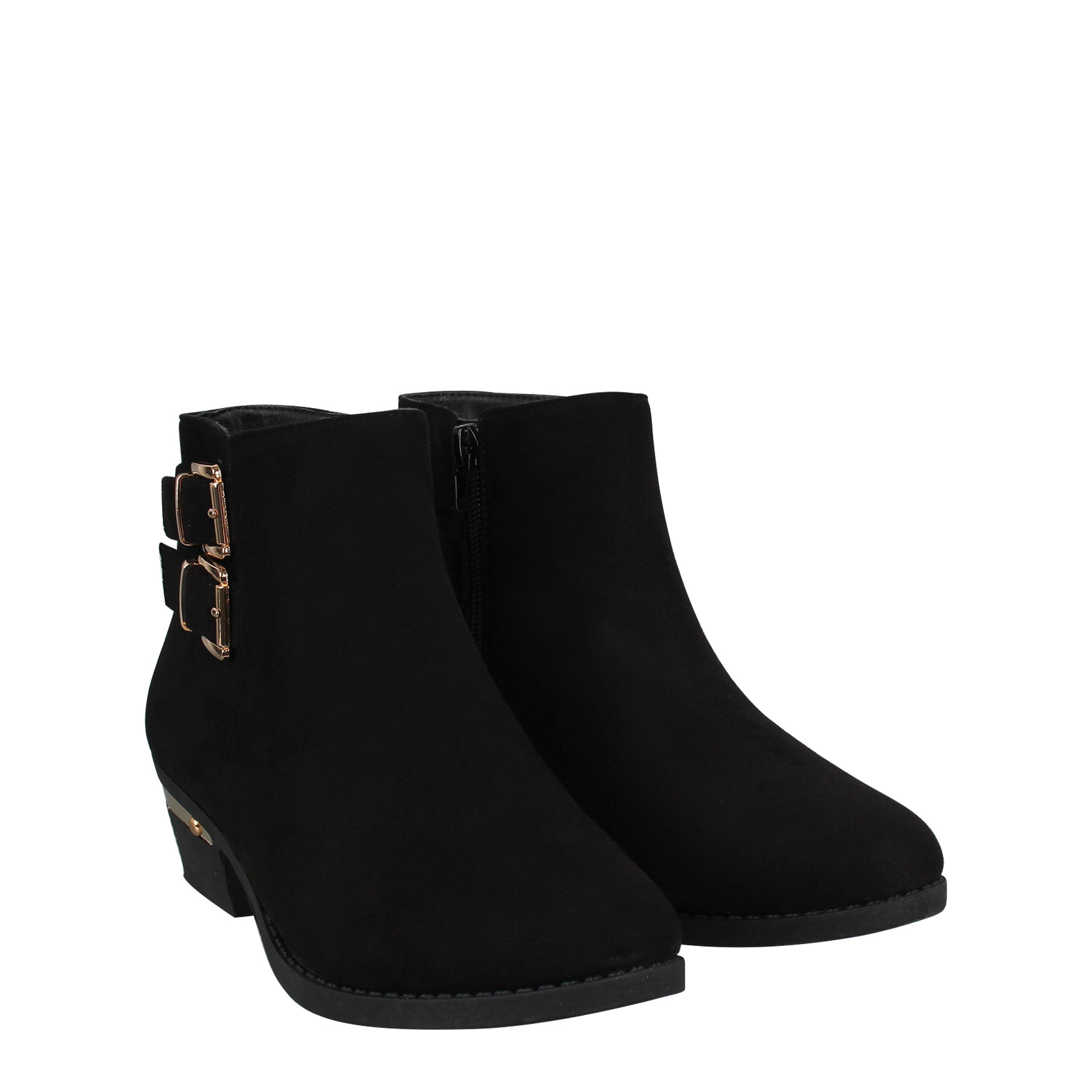 Black - Be You - You Faux Suede Buckle Boot - 3
