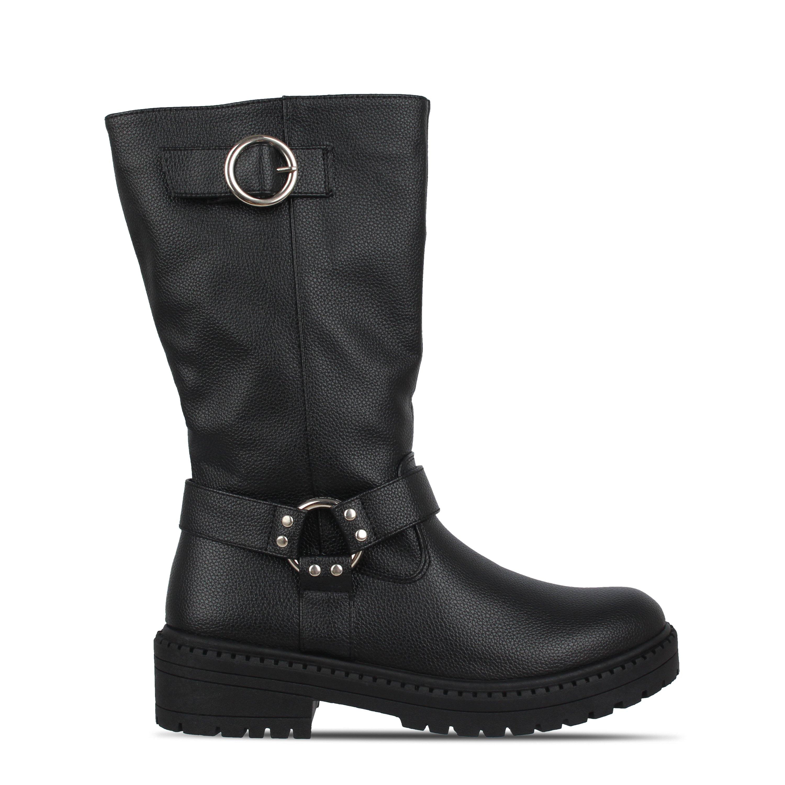 Schwarz - Be You - Textured Biker Boot - 1