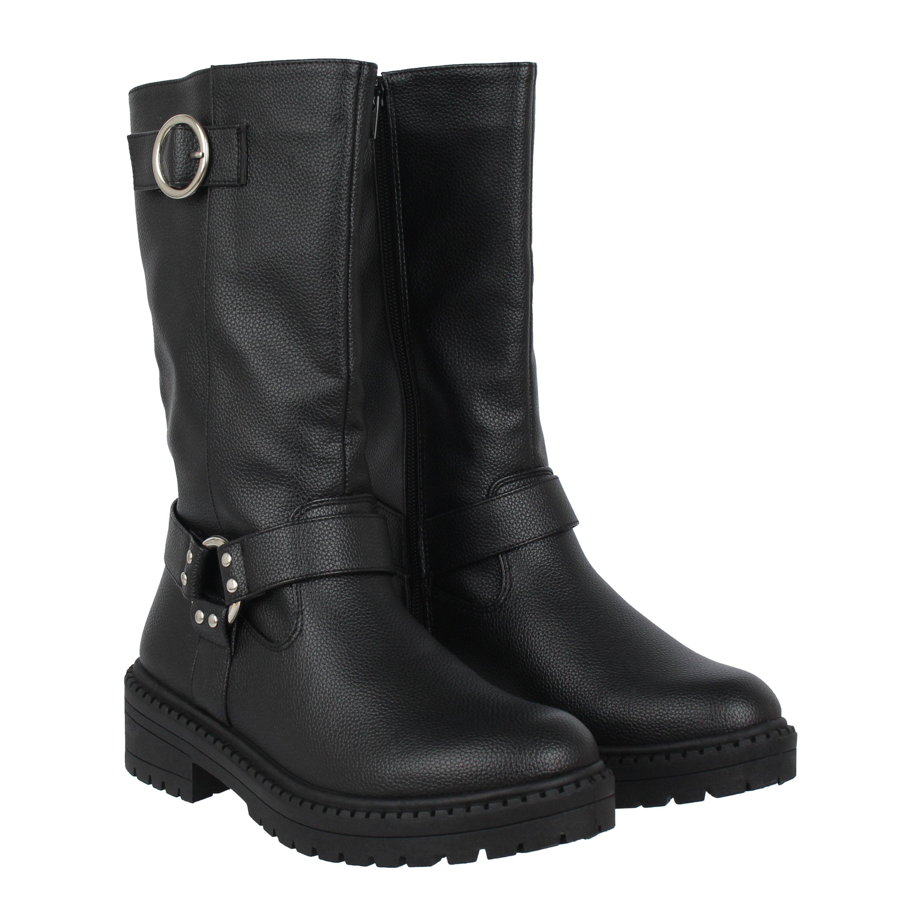 Schwarz - Be You - Textured Biker Boot - 3