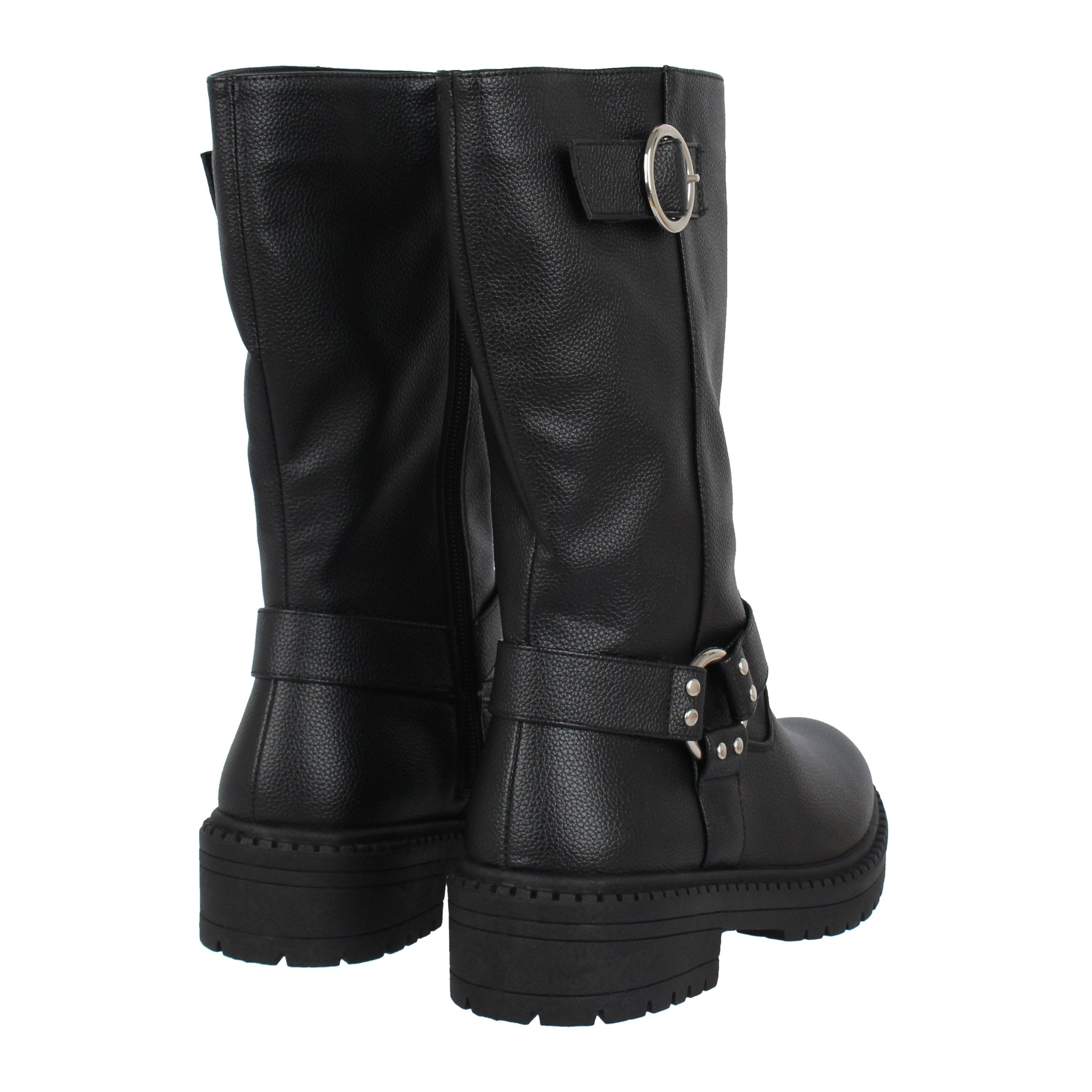 Schwarz - Be You - Textured Biker Boot - 4