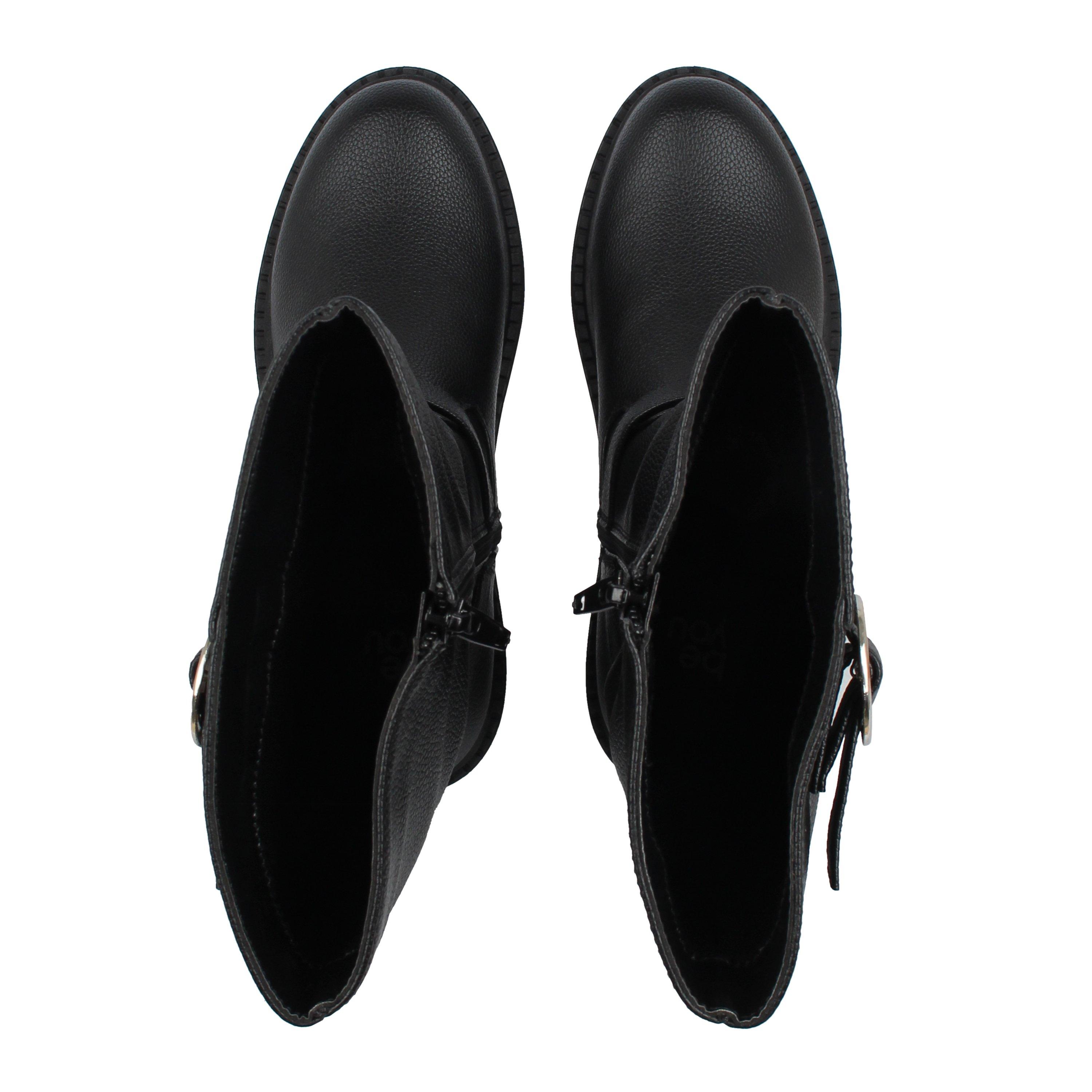 Schwarz - Be You - Textured Biker Boot - 5