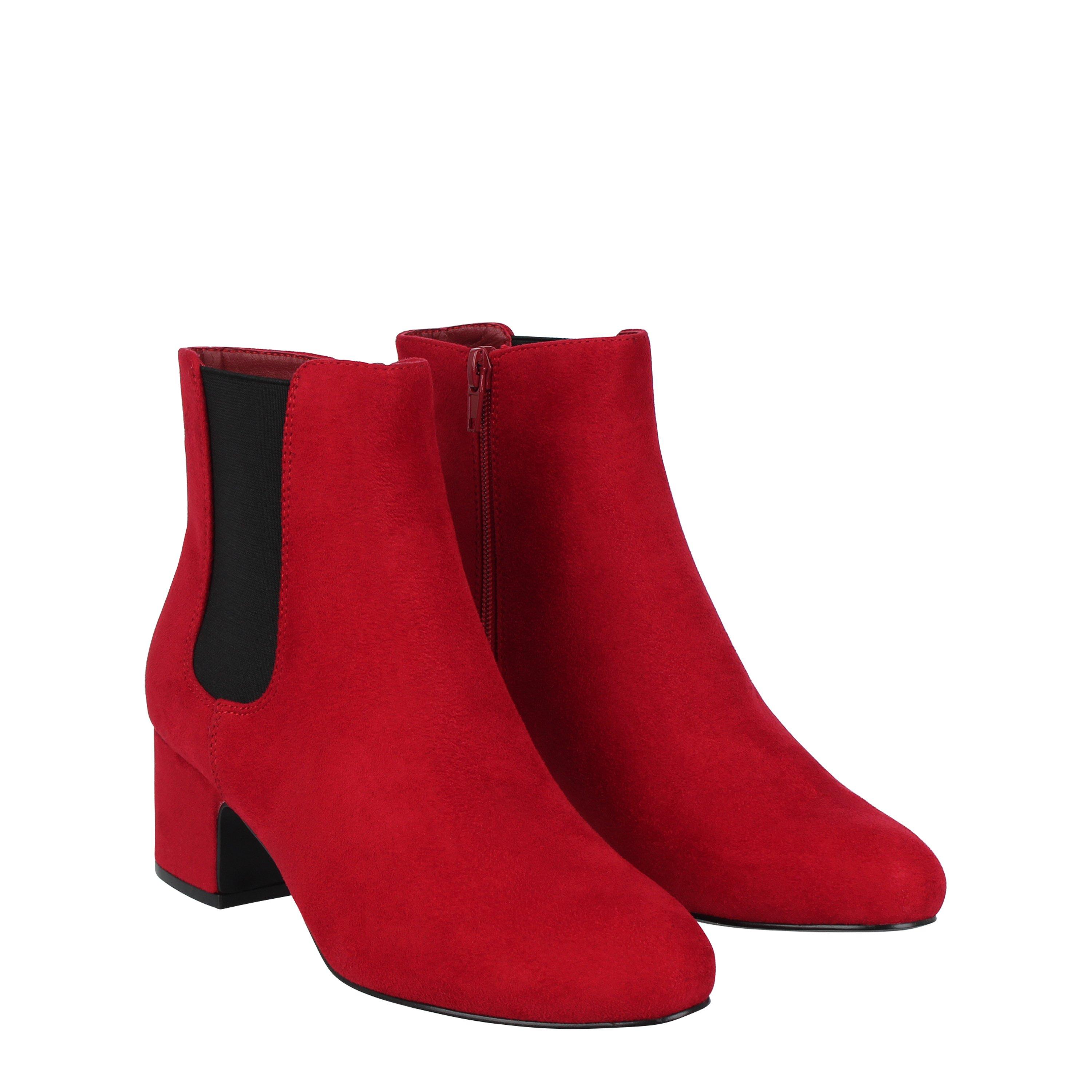 Red - Be You - You Block Heel Ankle Boot - 3