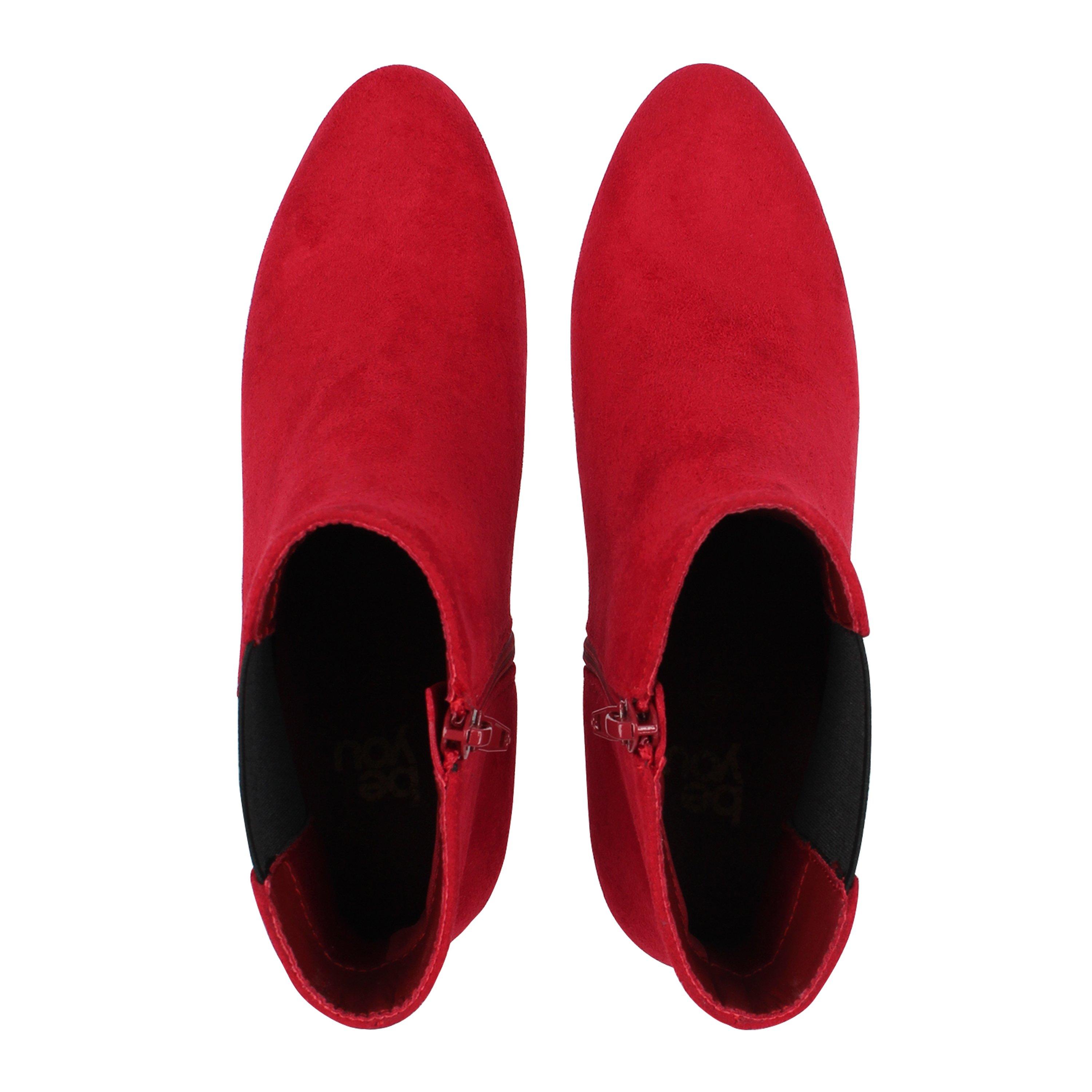 Red - Be You - You Block Heel Ankle Boot - 5
