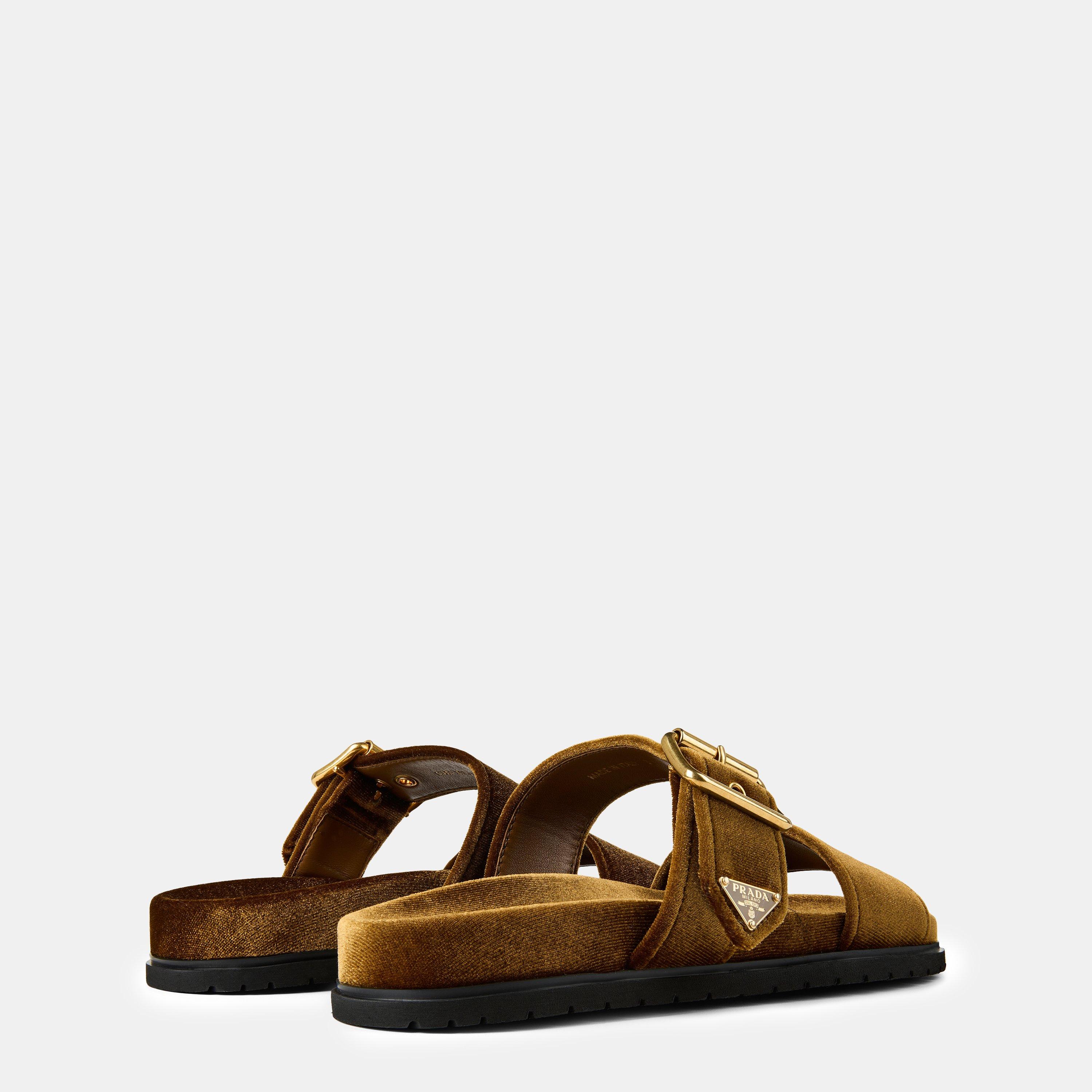 Oak Velvet - Prada - Velvet Slides - 4