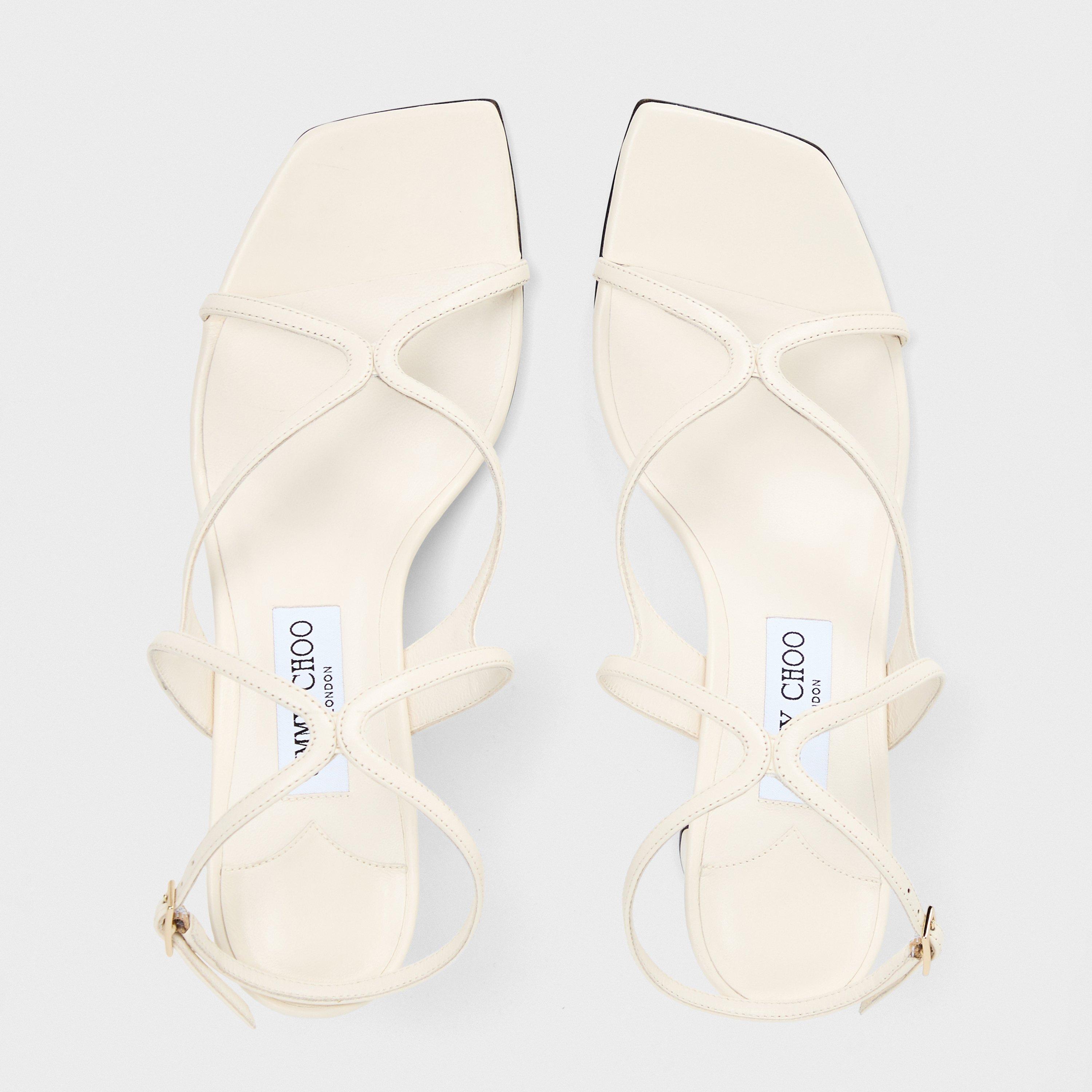 Leather Latte - Jimmy Choo - Azie 85 Sandals - 5