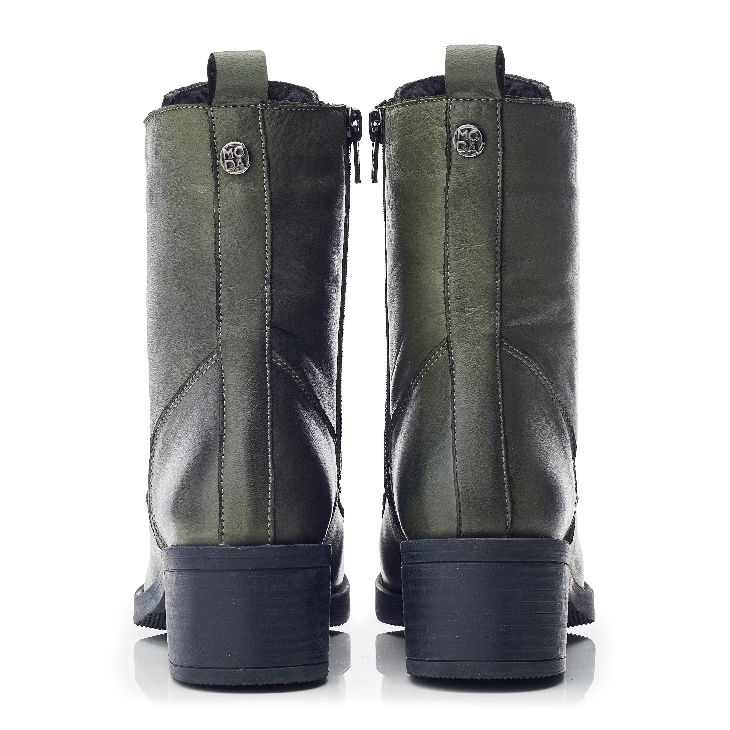 Khaki - Moda in Pelle - Women's Calia Ankle Heeled Boots - 3