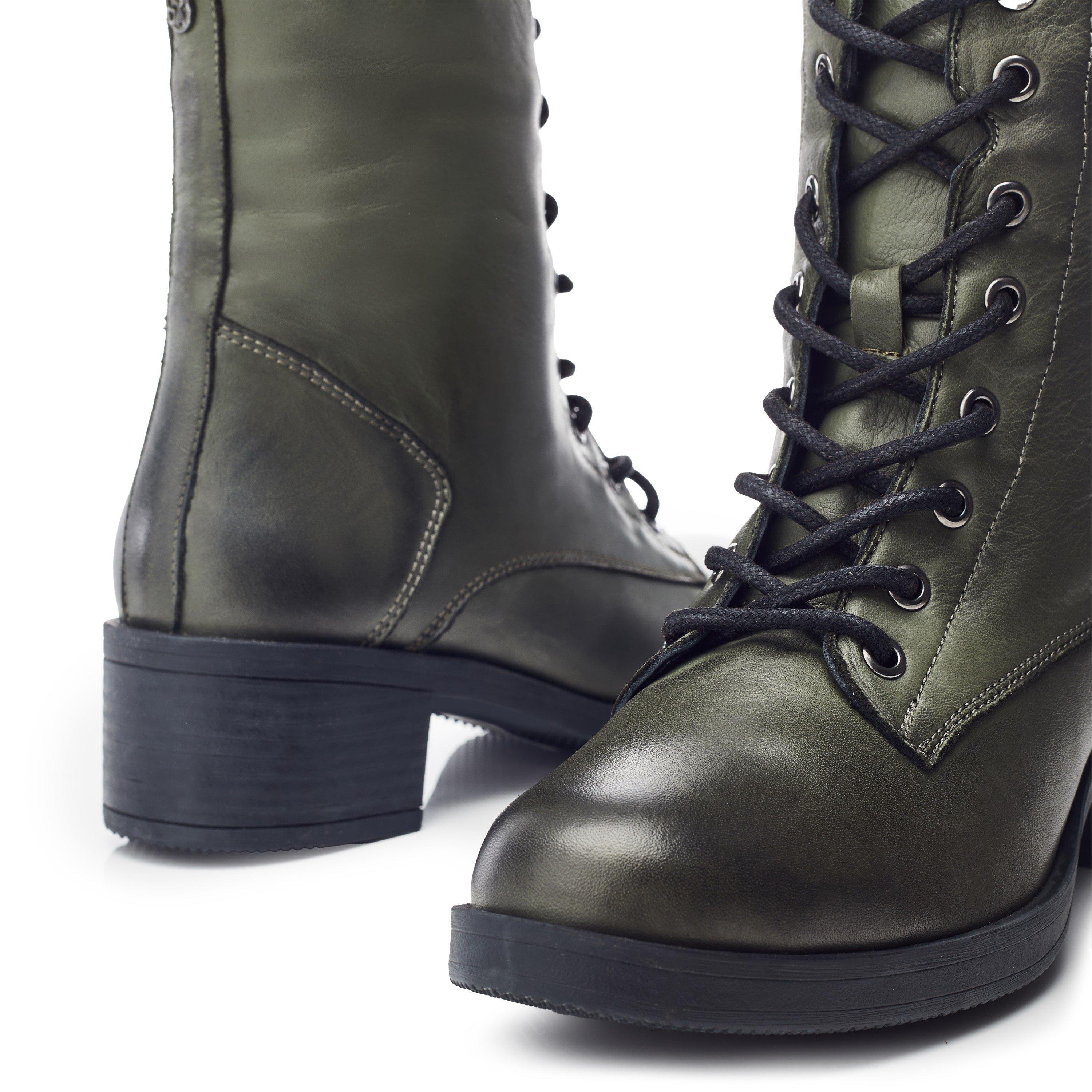 Khaki - Moda in Pelle - Women's Calia Ankle Heeled Boots - 4