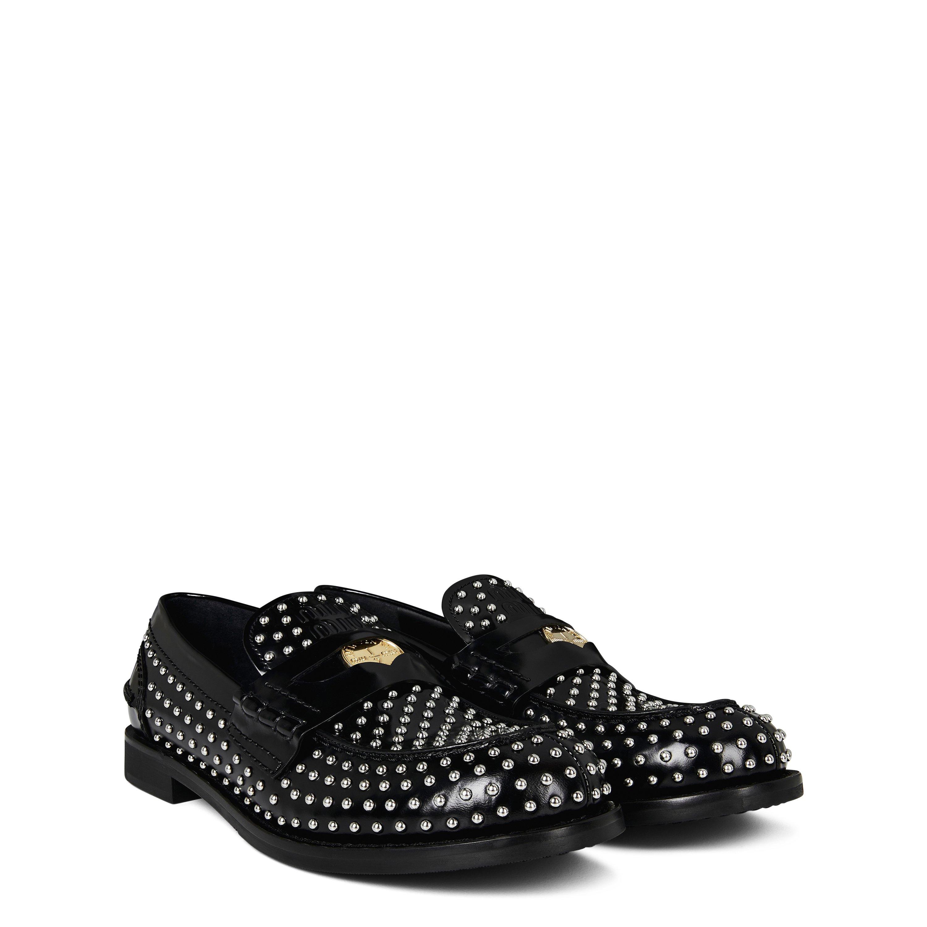 Black Rivet - Miu Miu - Women's Penny Embellished Loafers - 4