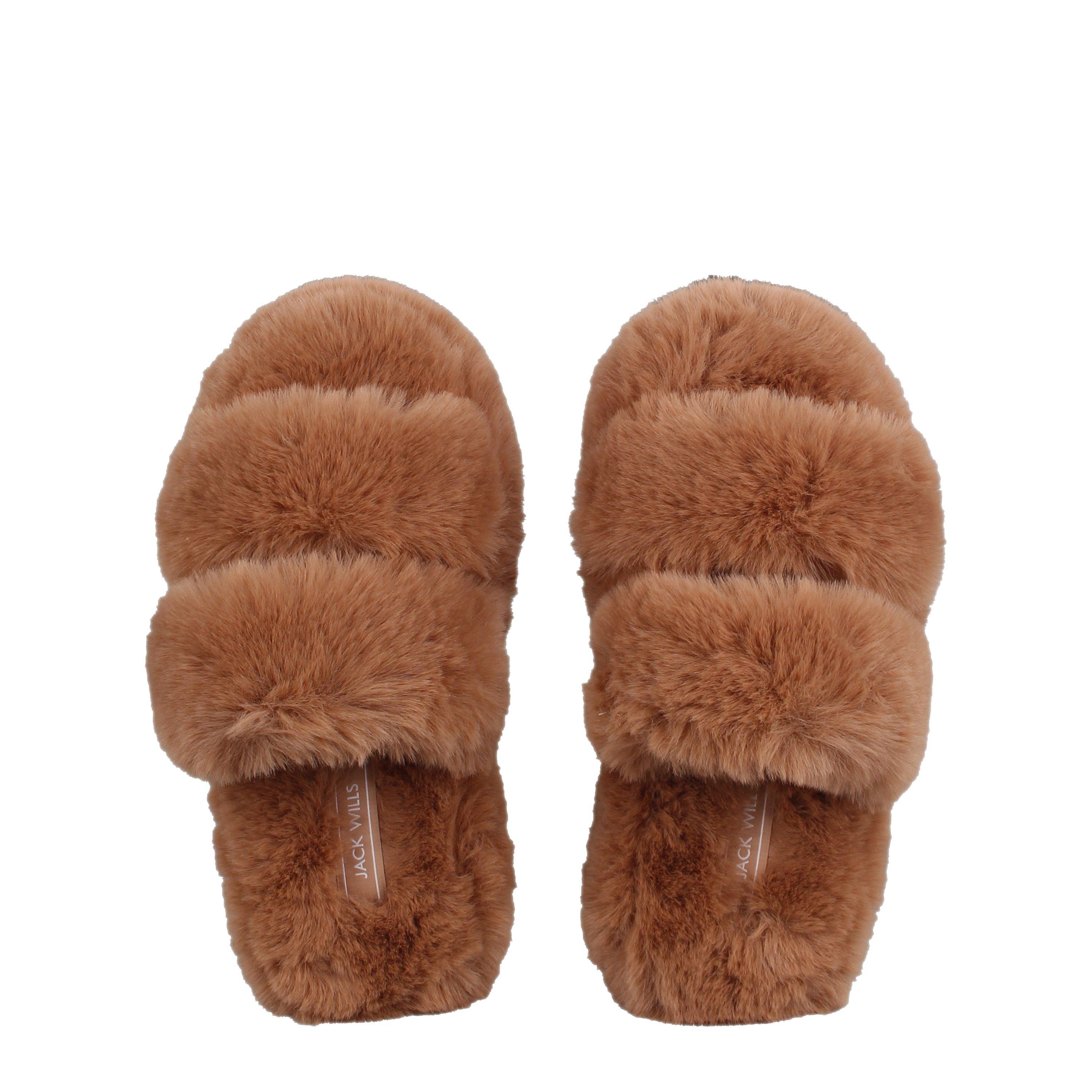 Cammello - Jack Wills - JW Fluffy Strap Slider Slippers - 5