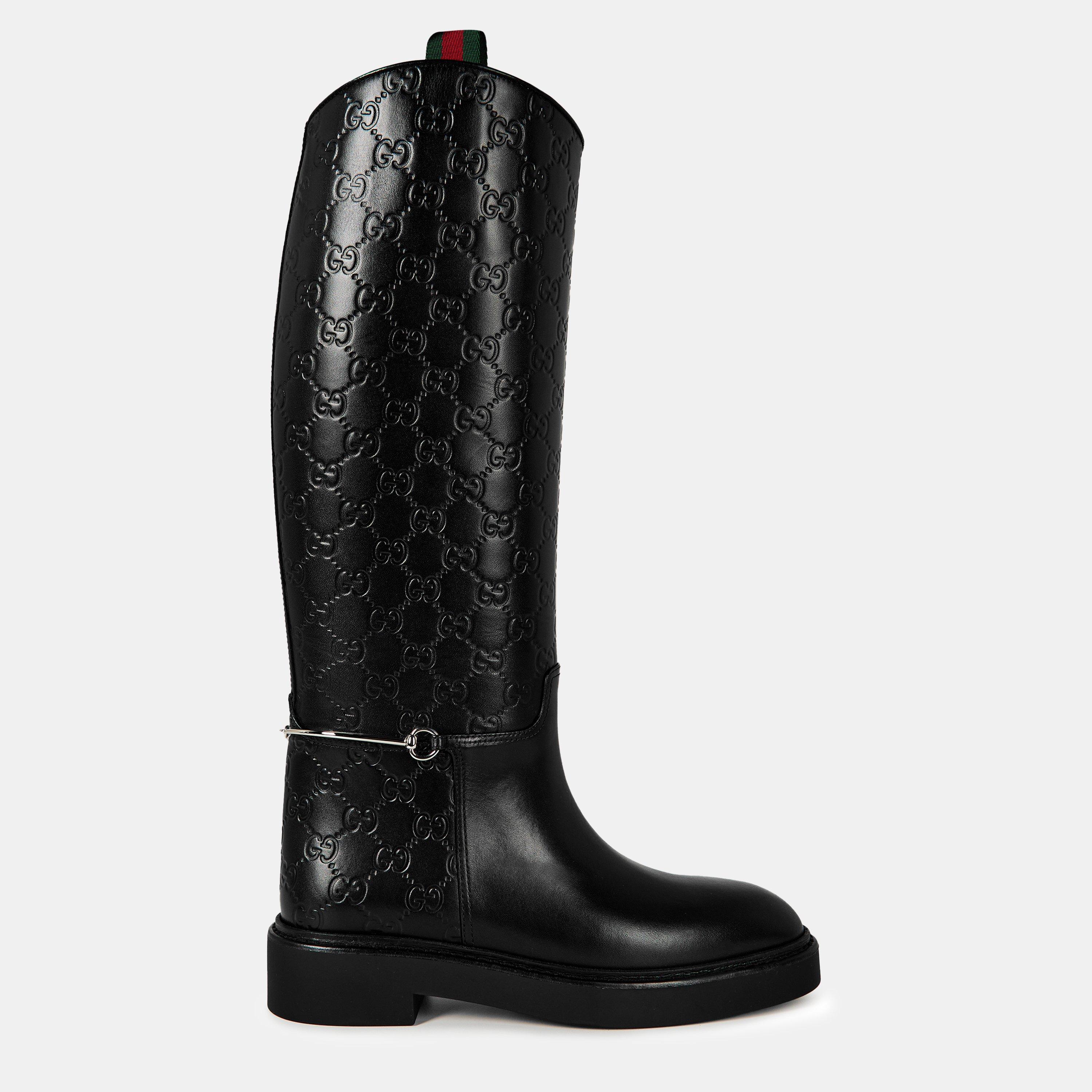 Gucci Edith GG Knee High Boots