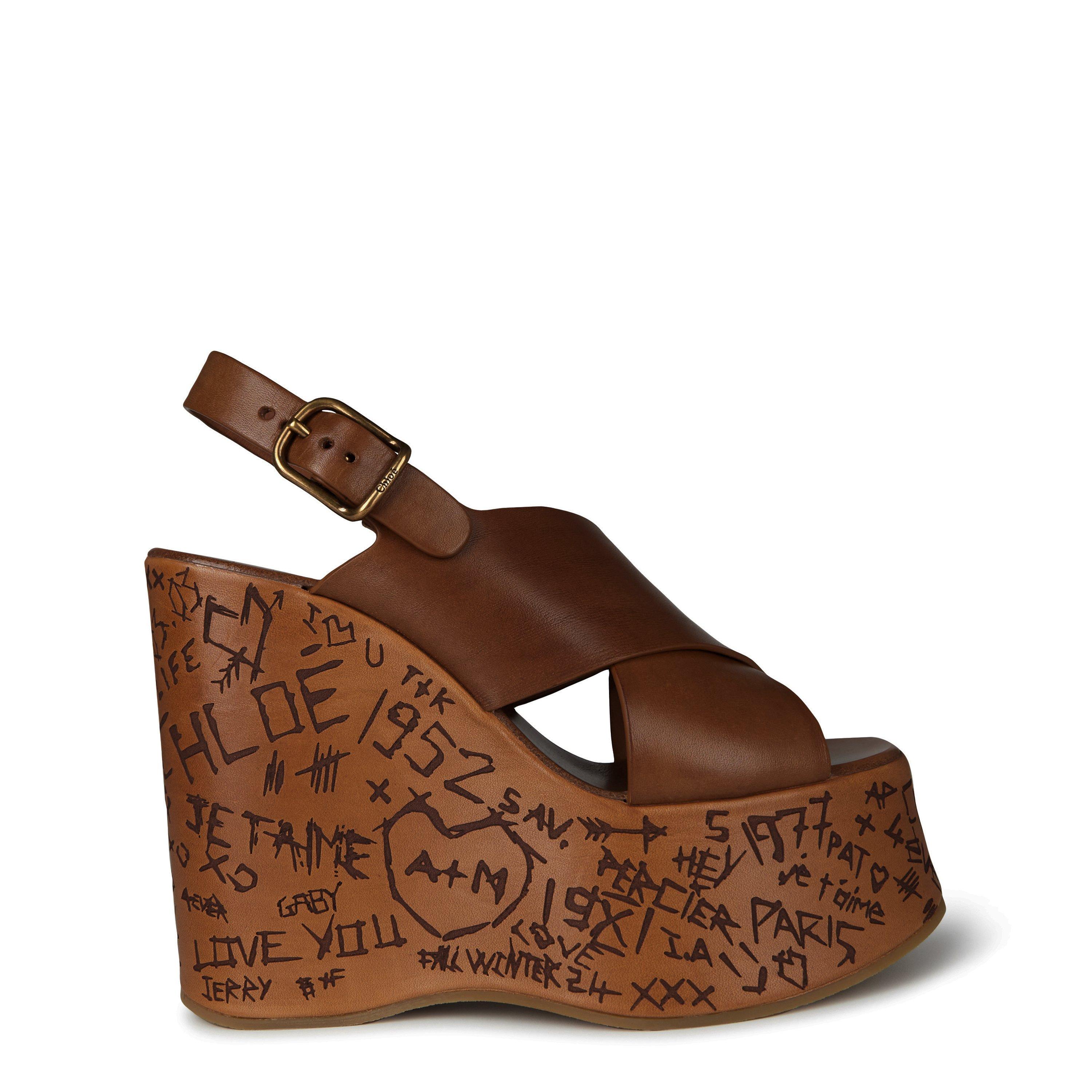 Chloe Maxime Wedges - Ginger Brown - Size 5 (38)