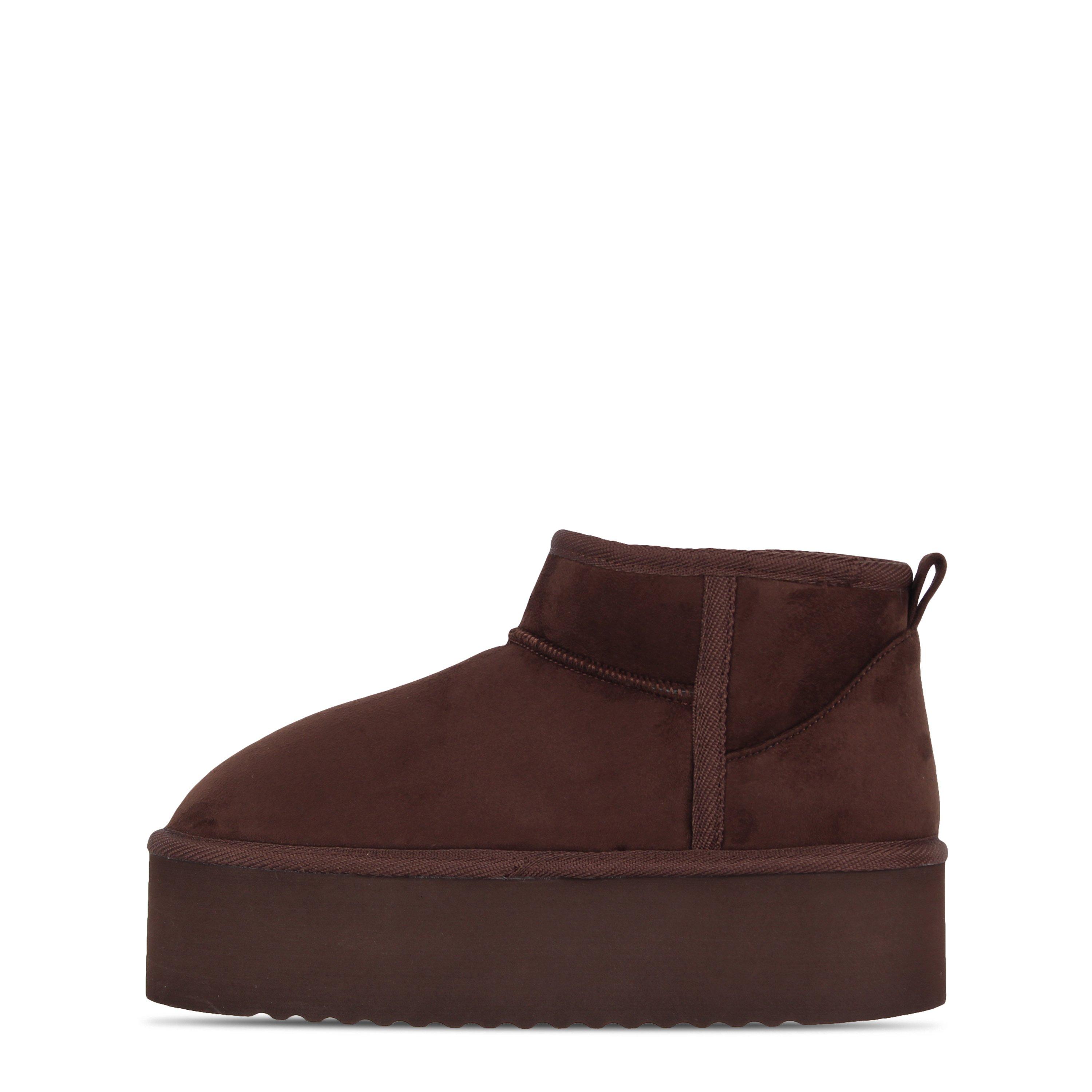 Smeđa - Be You - Platform Faux Fur Lined Boots Womens - 2