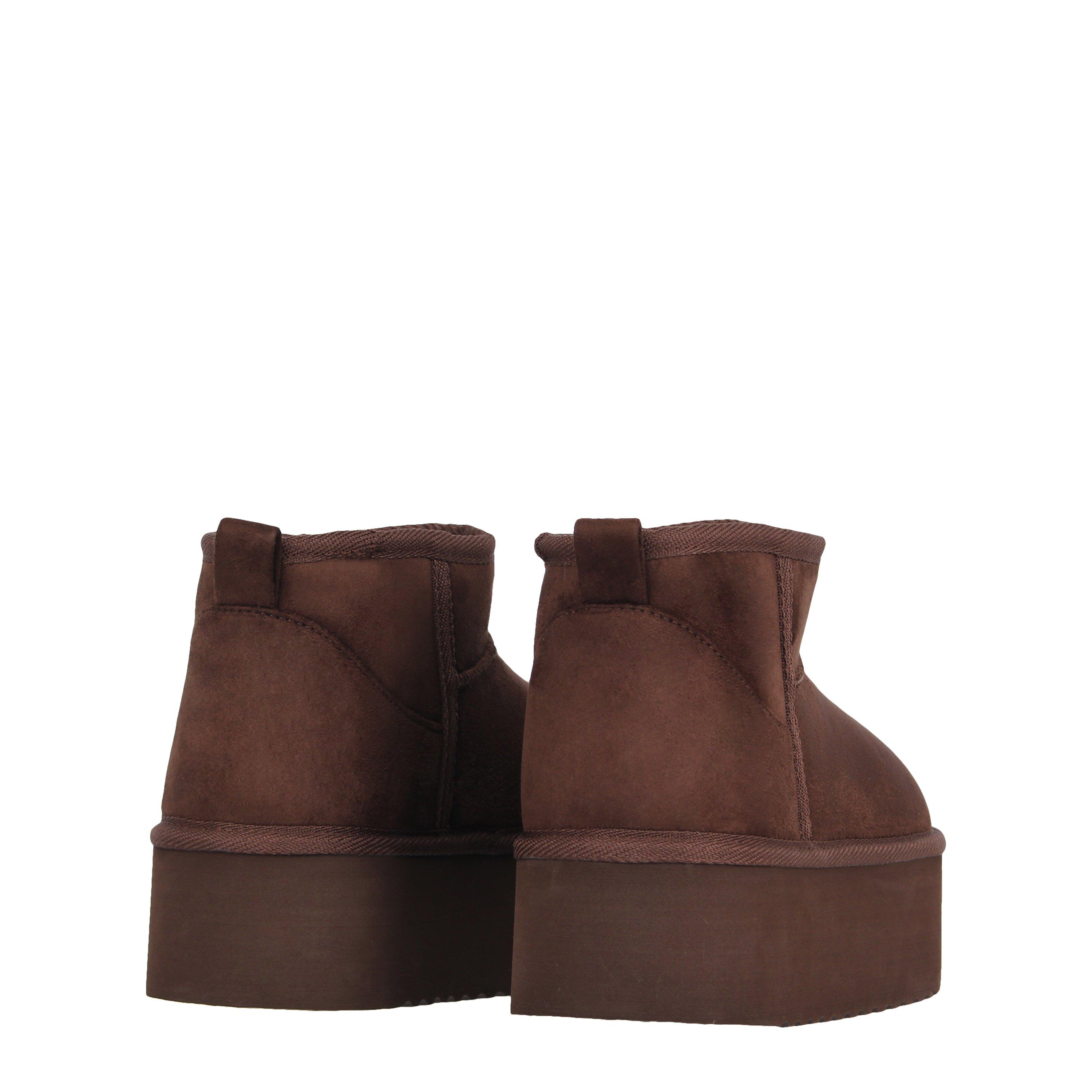 Smeđa - Be You - Platform Faux Fur Lined Boots Womens - 4