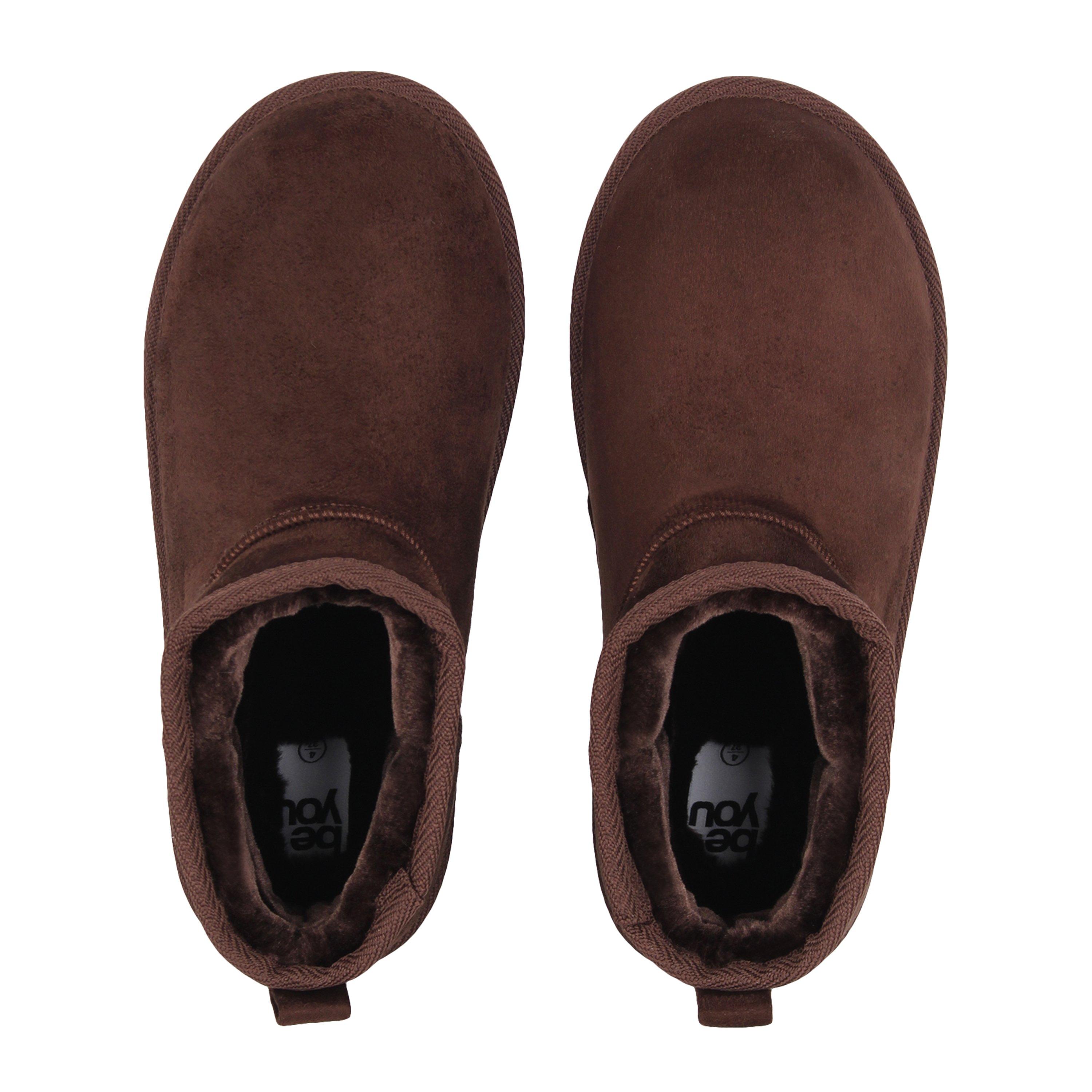 Smeđa - Be You - Platform Faux Fur Lined Boots Womens - 5