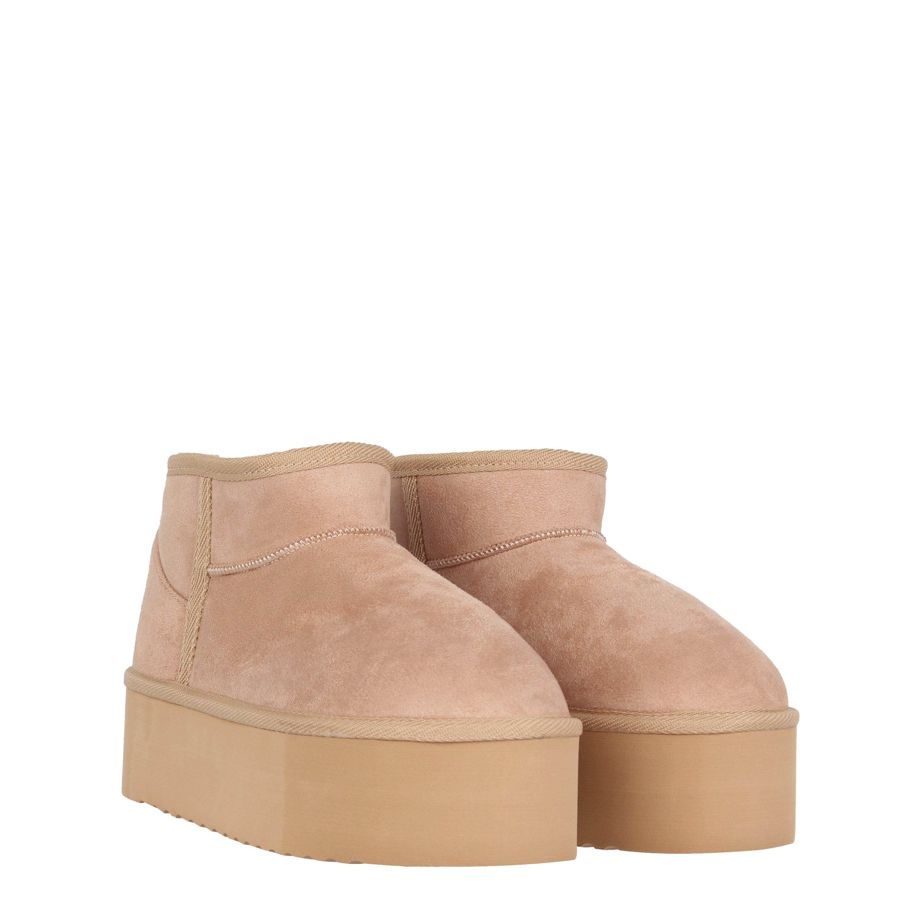 Sand - Be You - Platform Faux Fur Lined Boots Womens - 3