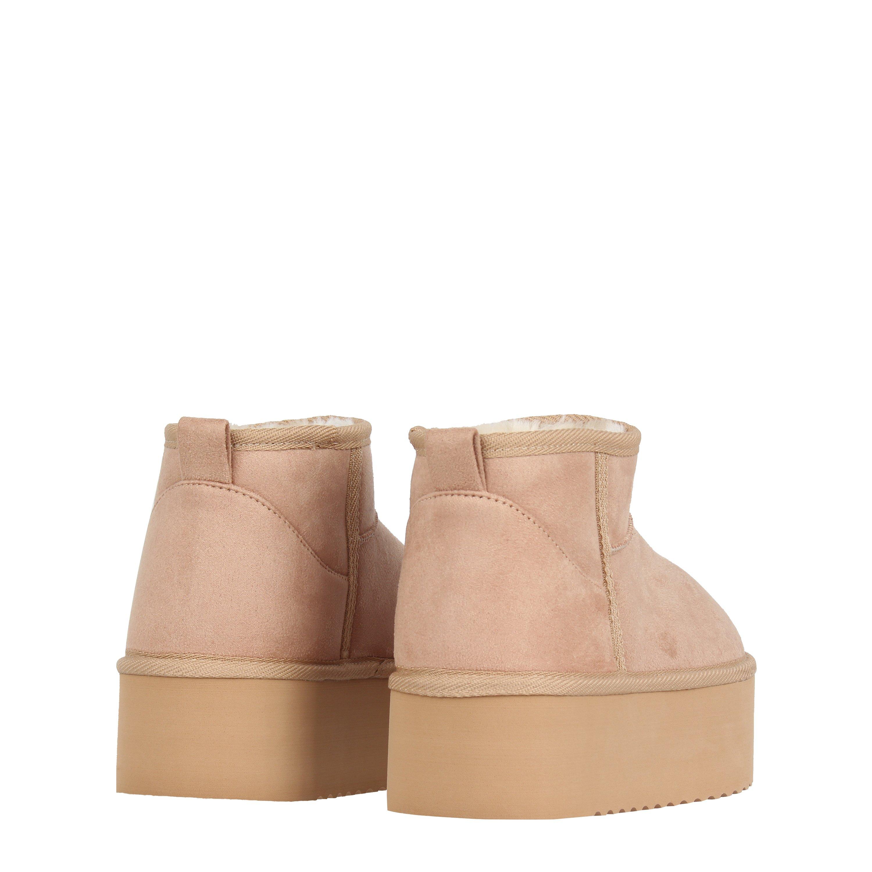 Sand - Be You - Platform Faux Fur Lined Boots Womens - 4