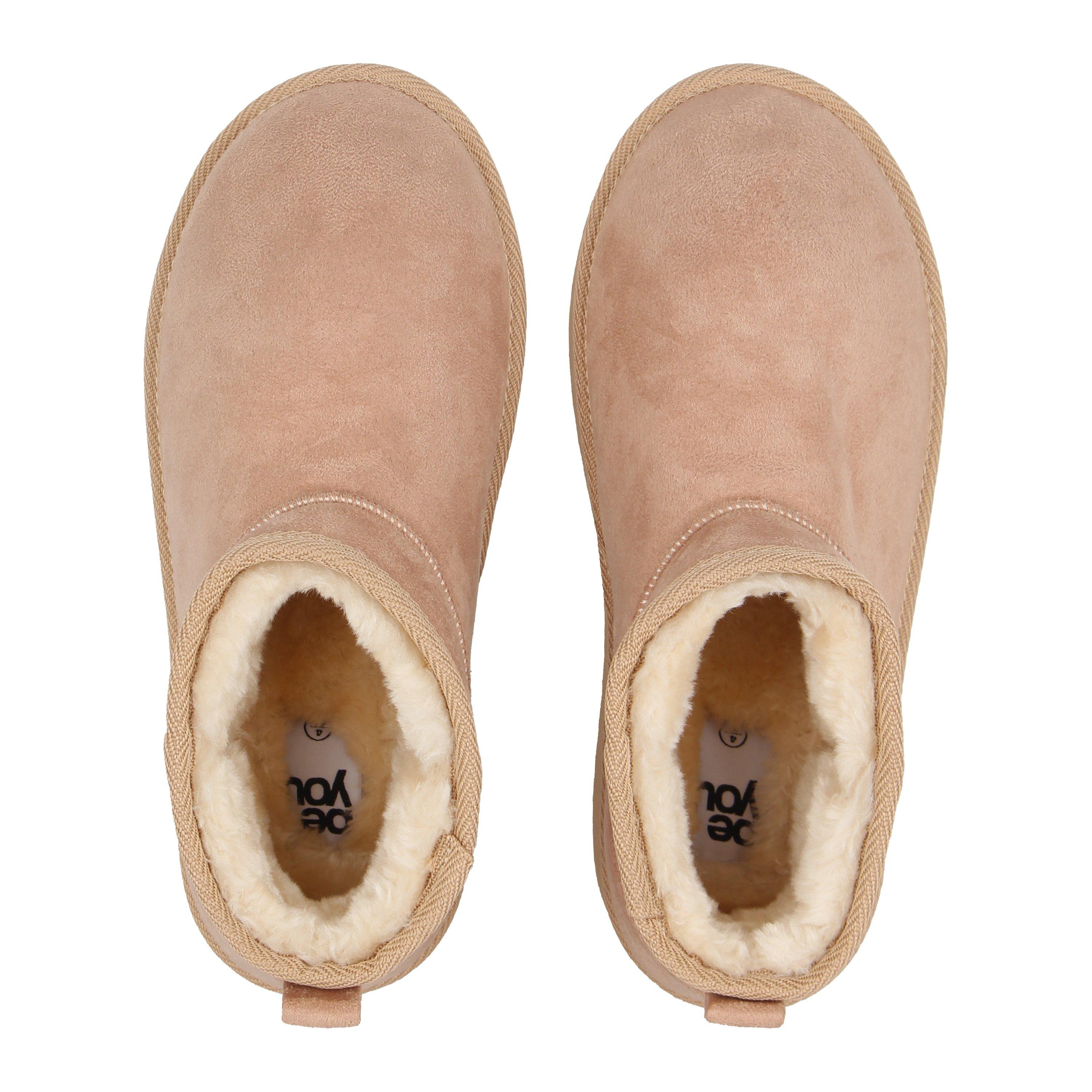 Sand - Be You - Platform Faux Fur Lined Boots Womens - 5