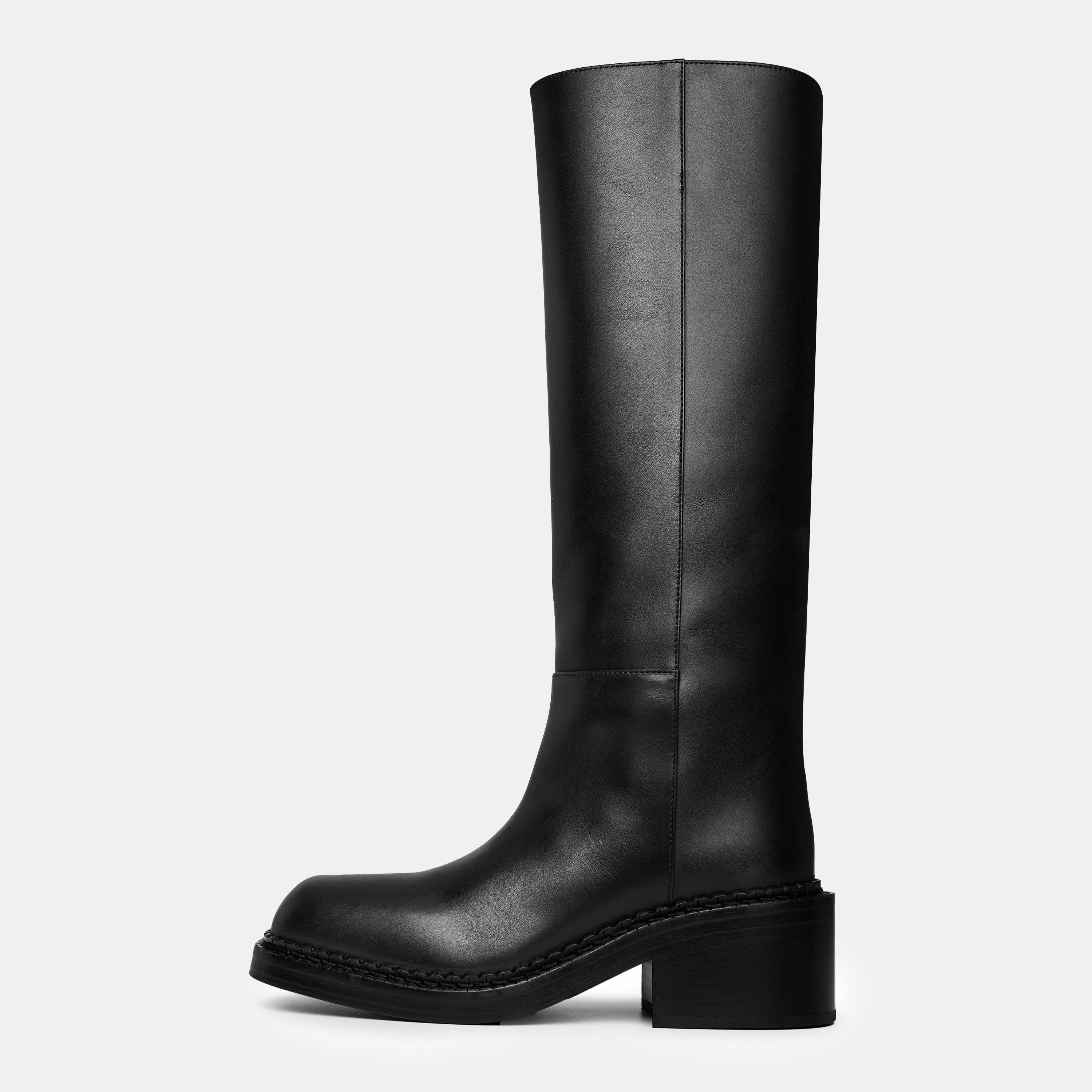 Black - Prada - Leather Boots - 2