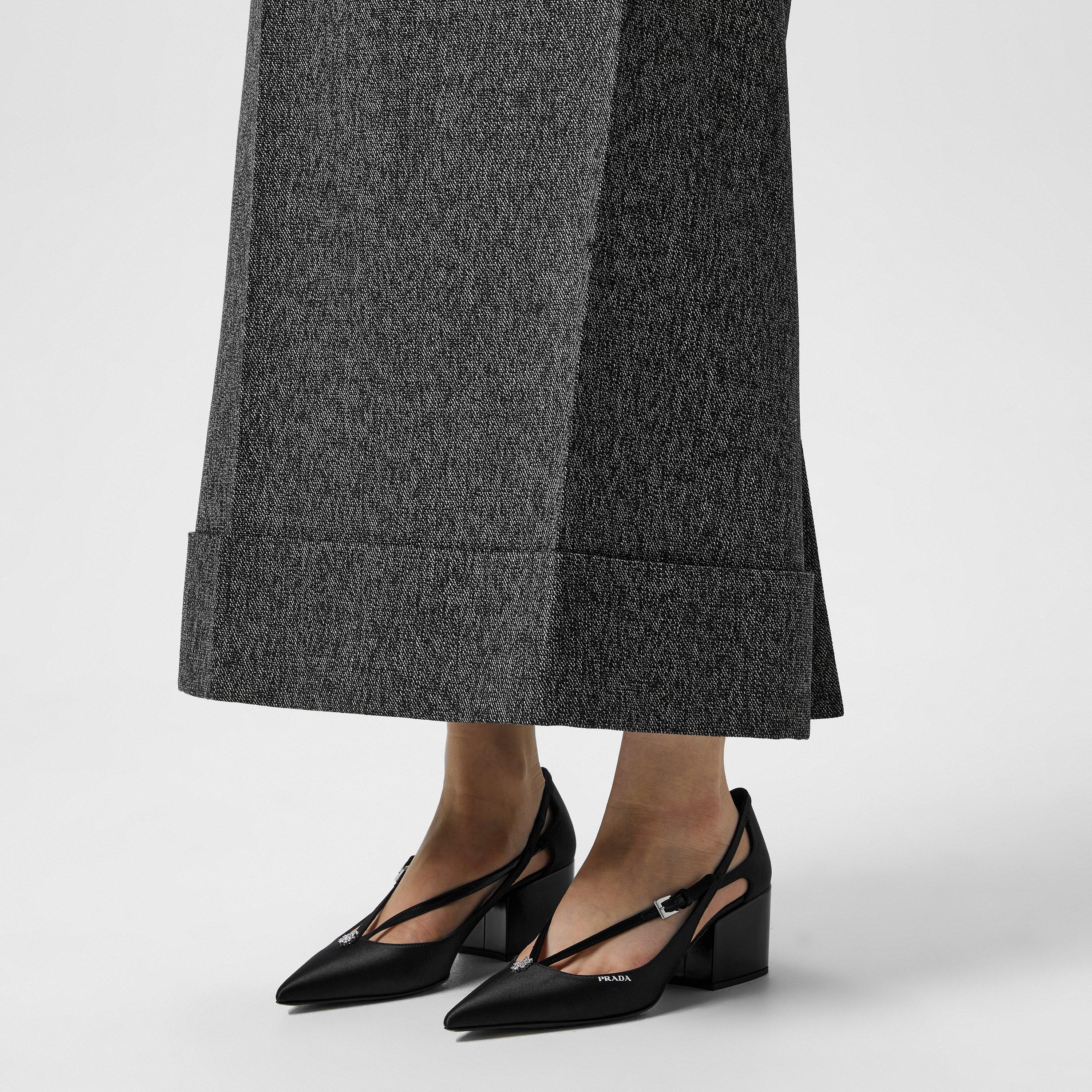 Black - Prada - Satin Cut-Out Pumps - 3