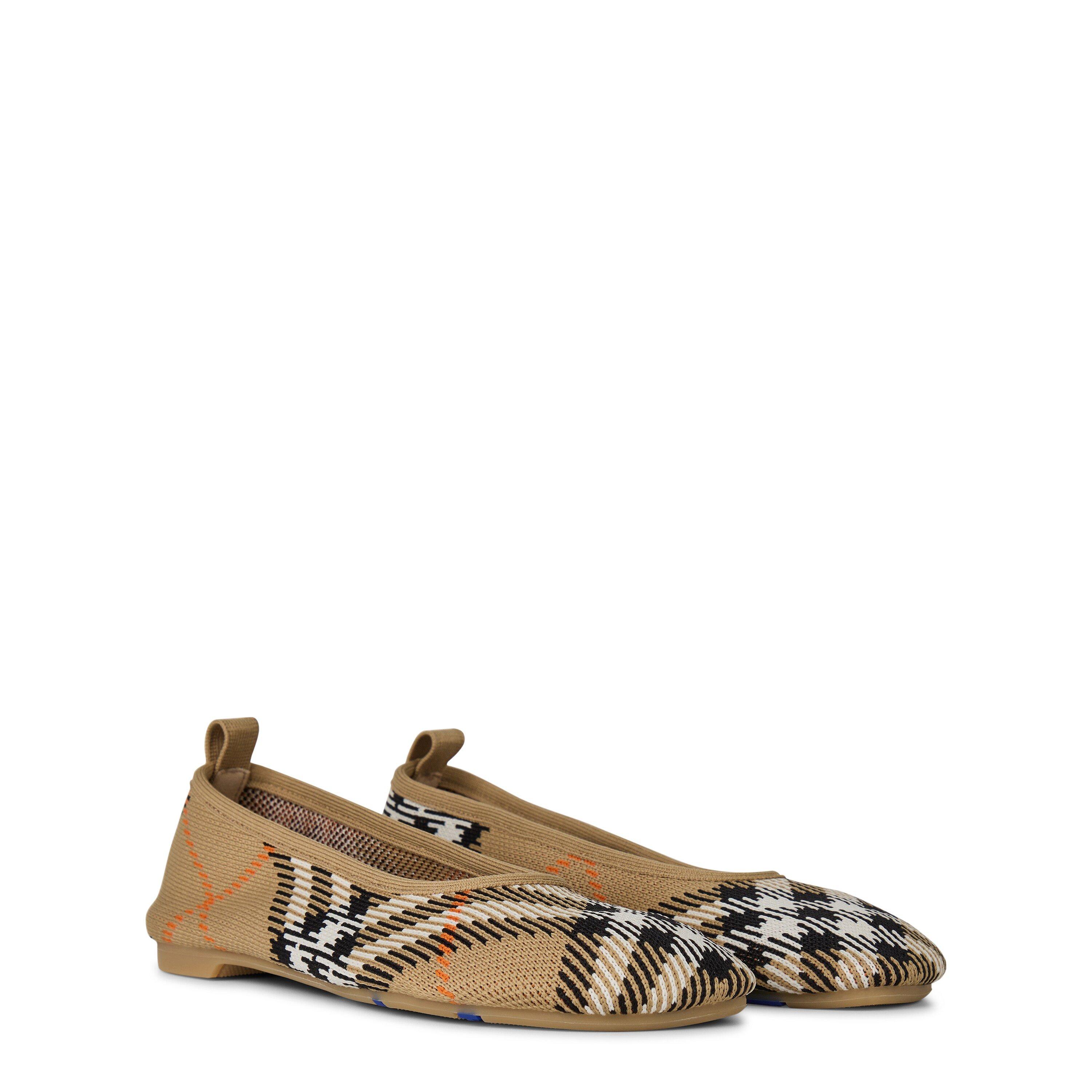 Sand Ip Check - Burberry - Knit Baby Ballerina Flats - 4
