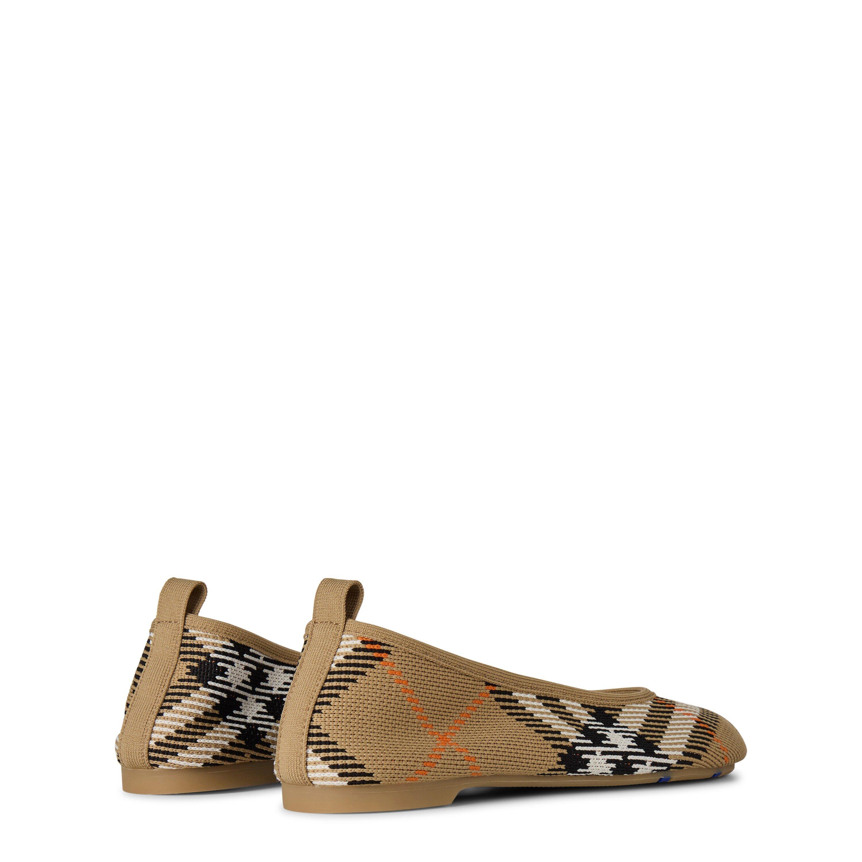 Sand Ip Check - Burberry - Knit Baby Ballerina Flats - 5