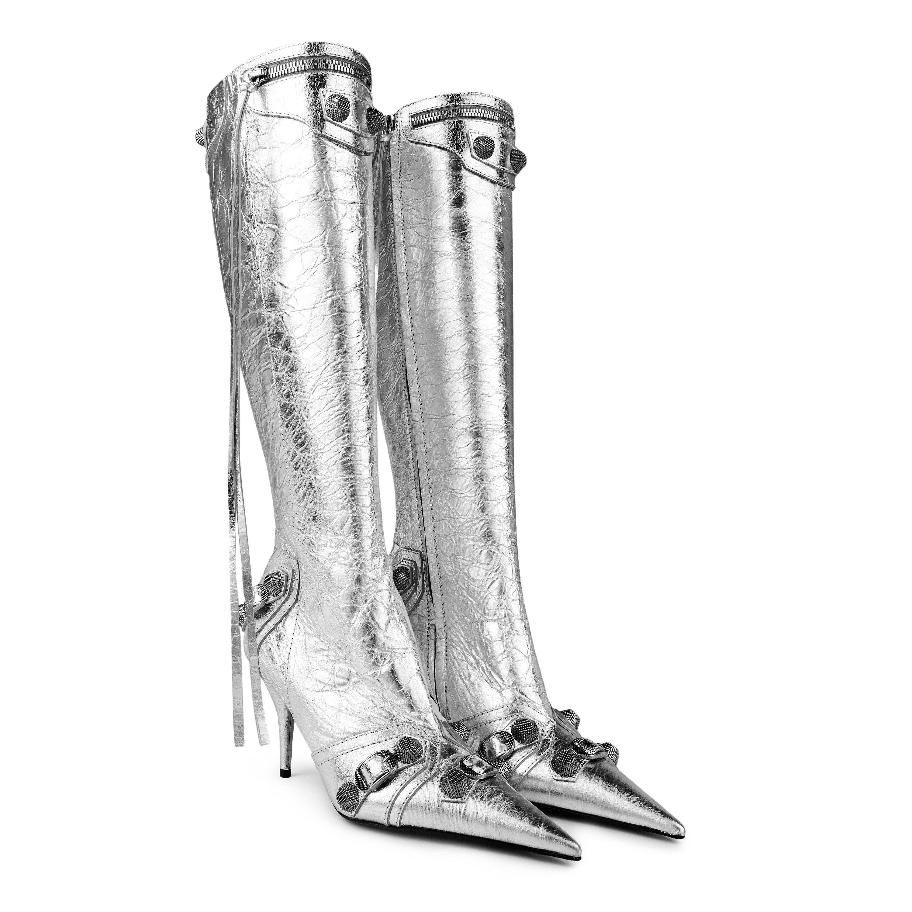 Silver - Balenciaga - Women's Bal Cagole Knee High Boots - 3
