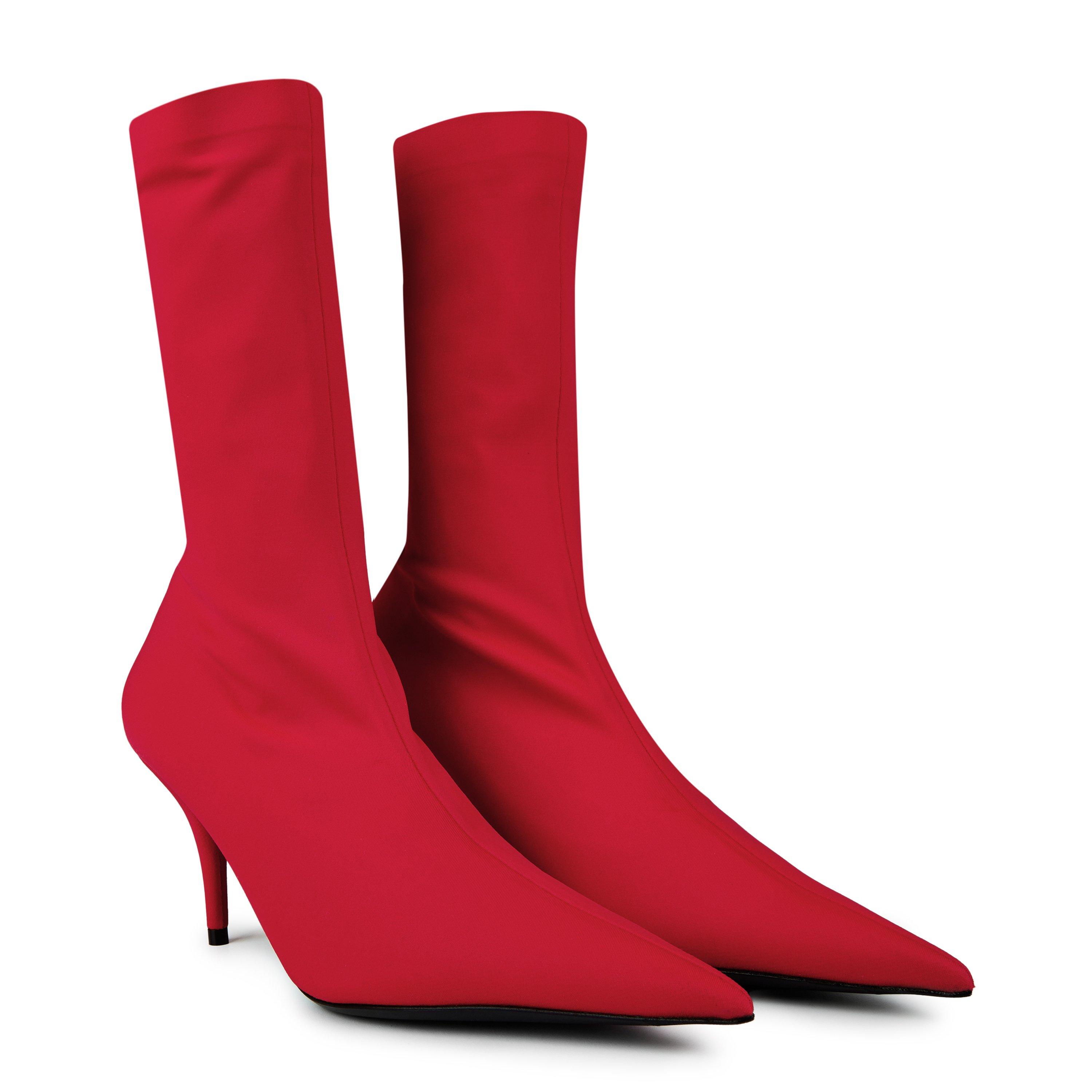 Red - Balenciaga - Women's Ankle Heeled Boots - 3