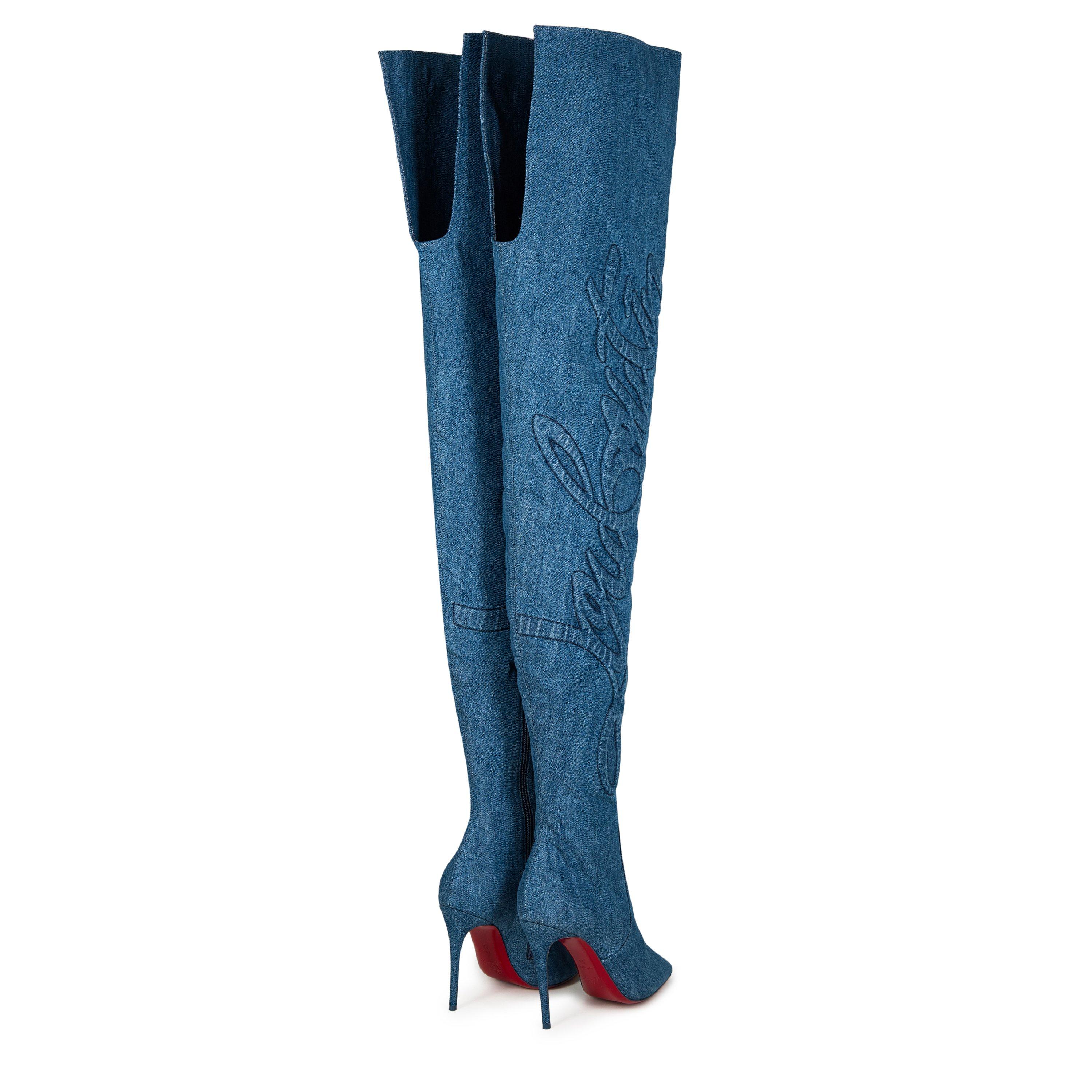 Blue - Christian Louboutin - Kate Botta Alta Loubijeans 100mm Boots - 5
