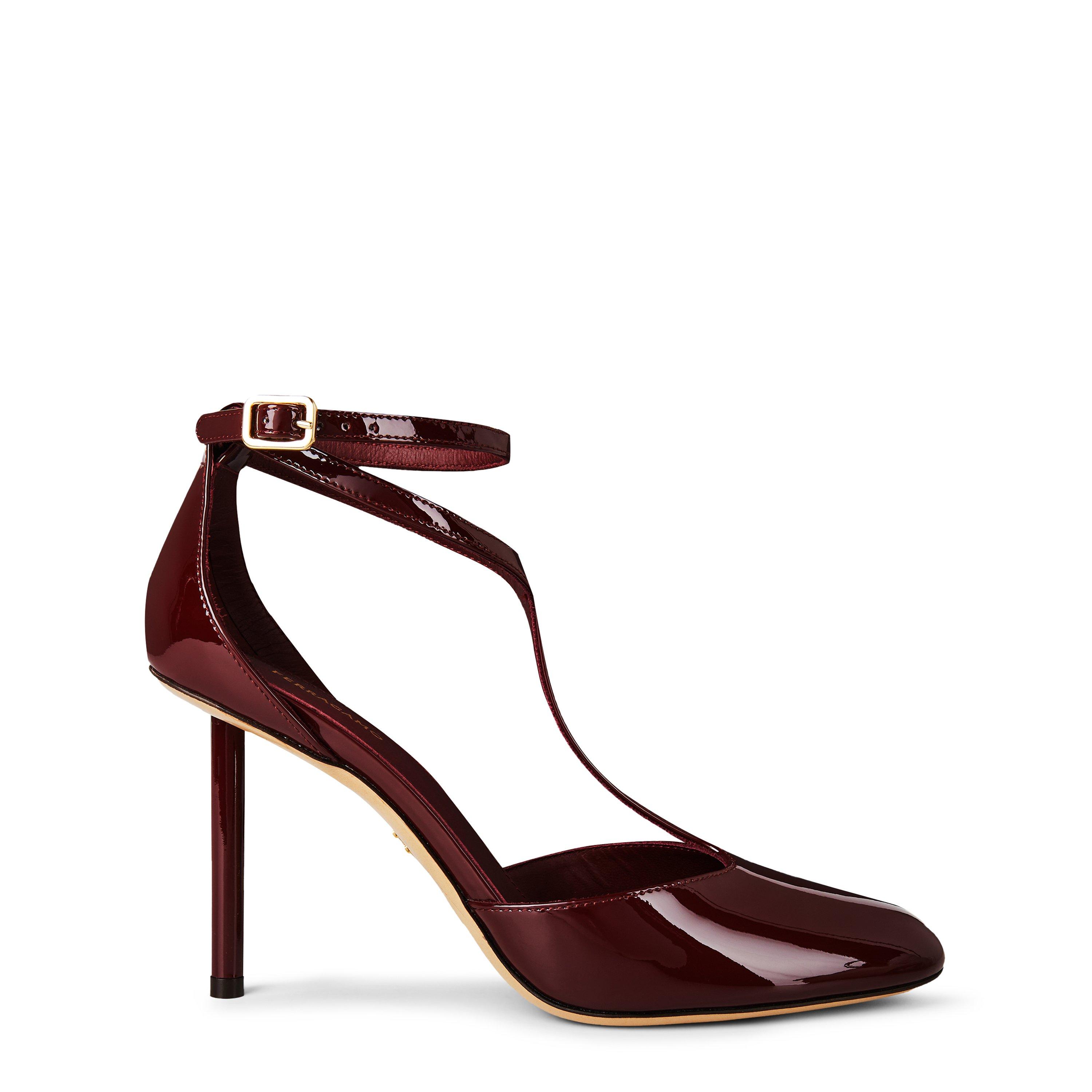 Red - Ferragamo - Womens T-Strap 95 Pumps - 1