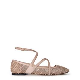 Jimmy Choo Women'S Crystal Mesh Satin Astoria Ballet Flat
